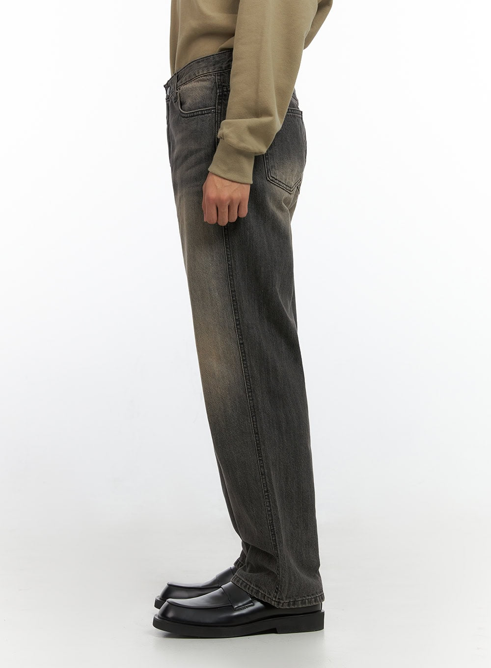 Men's Washed Wide Leg Jeans IO420