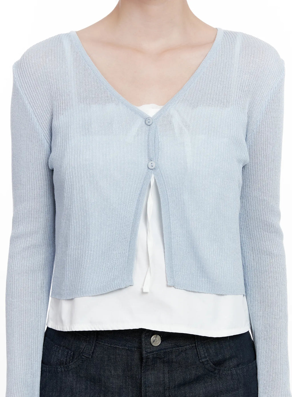 Ribbed Summer Cropped Cardigan CL523