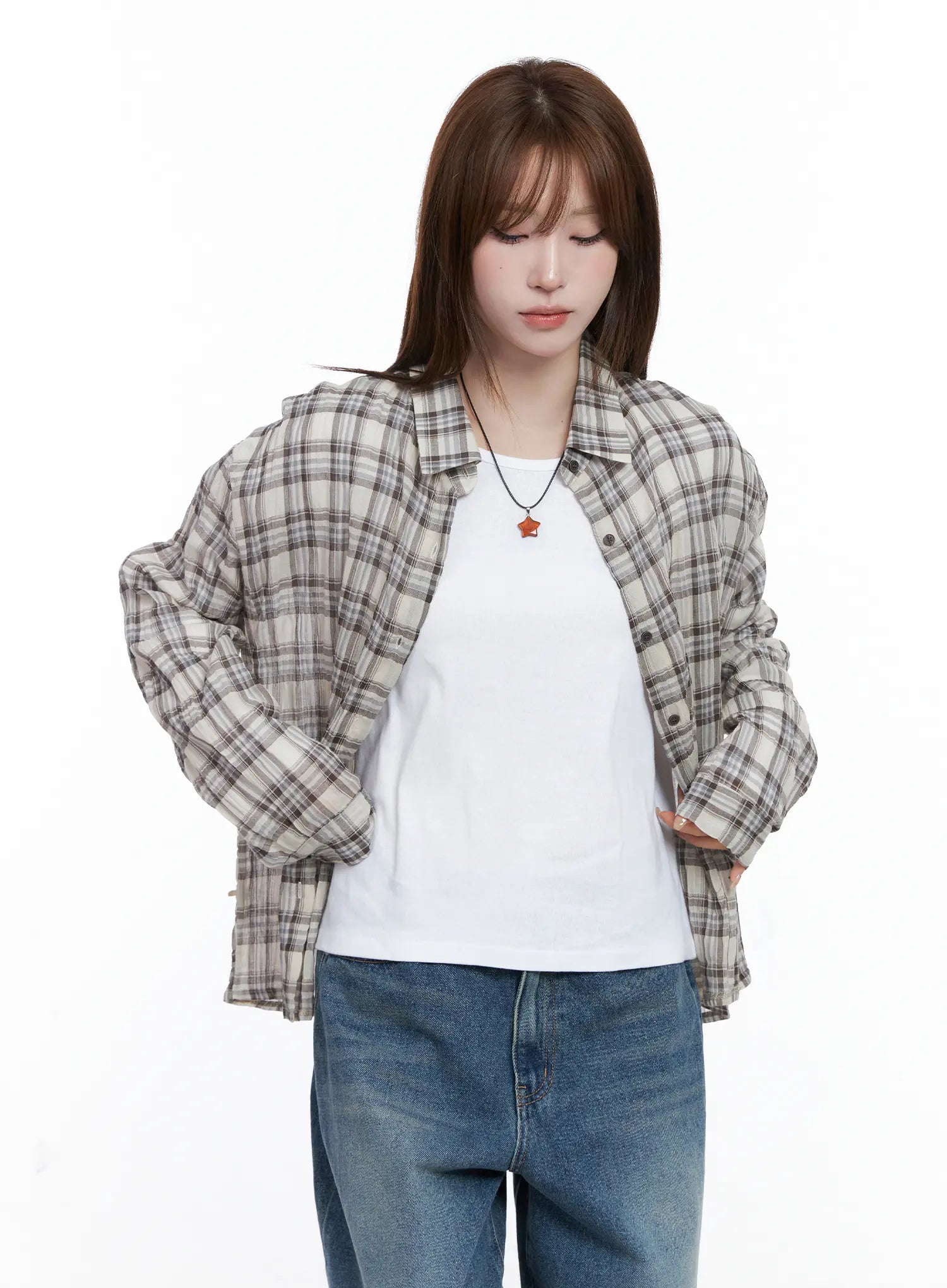 Casual Plaid Button-Up Shirt CG529