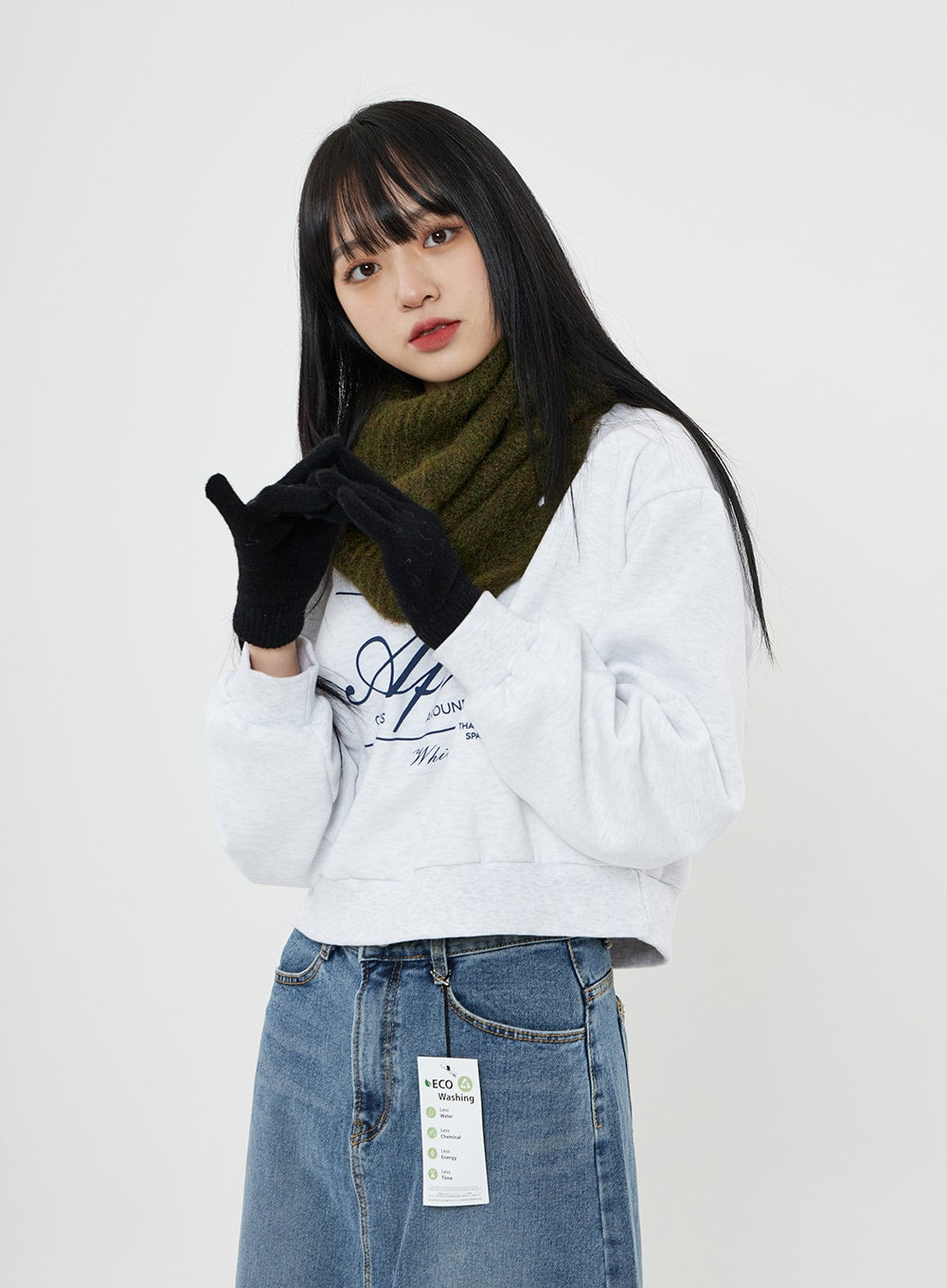 A-Line Long Denim Skirt BN08