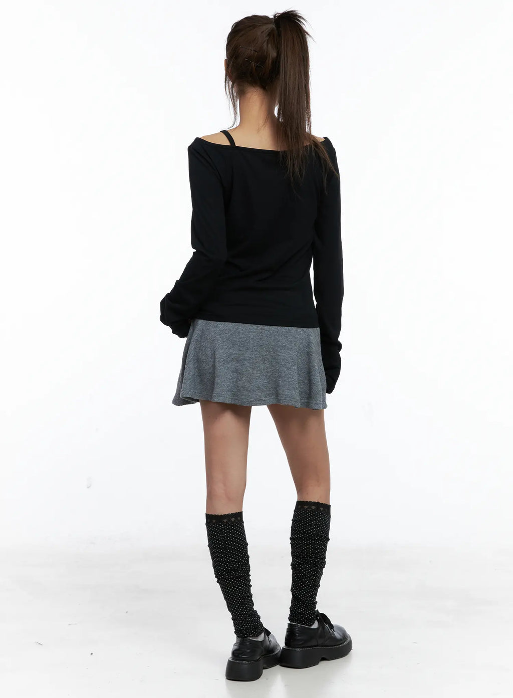 Knit Pleated Mini Skirt CS505