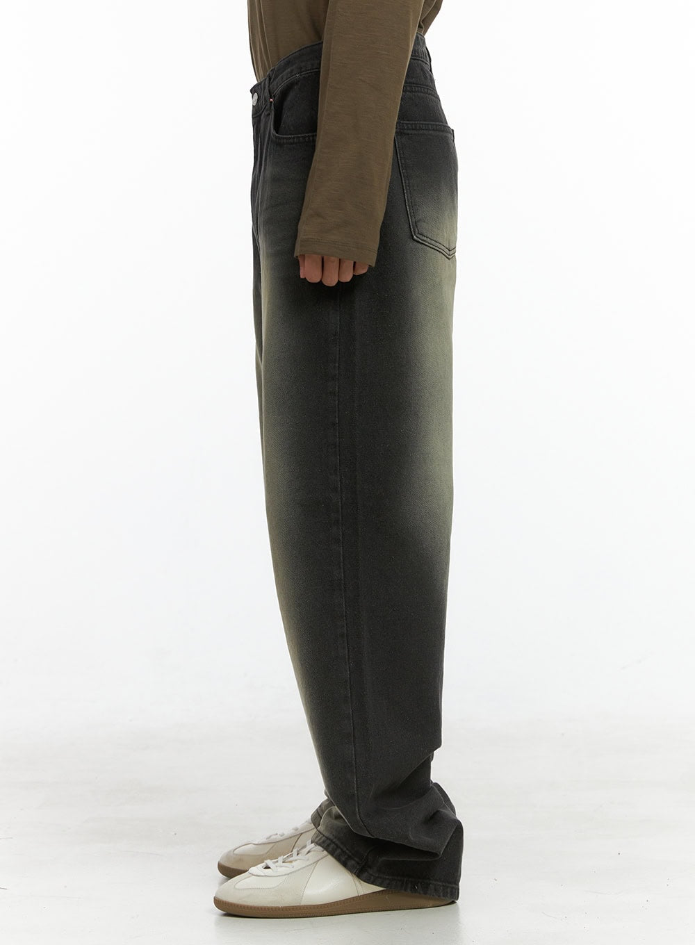 Men's Wide Fit Washed Cotton Denim Jeans IS420