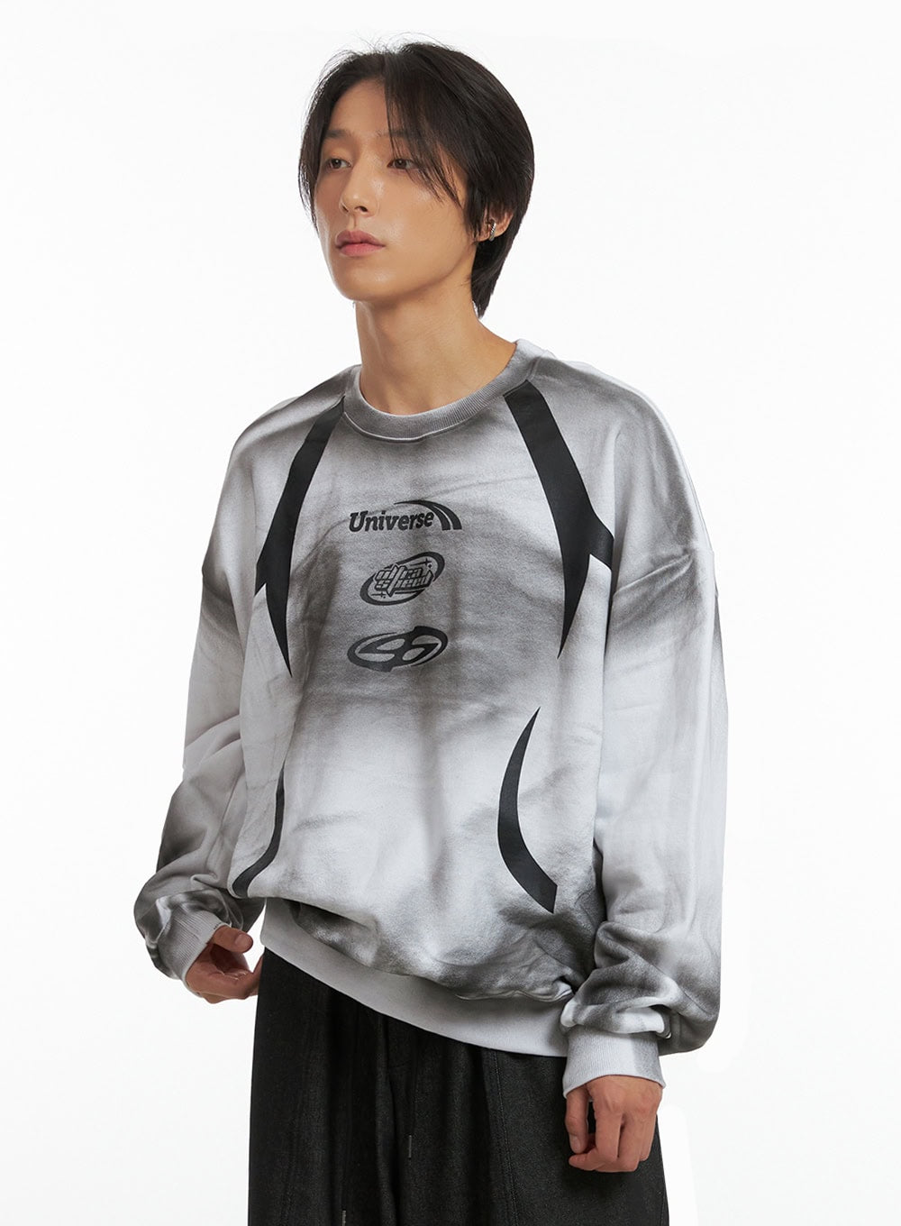 Men's Oversized Tie-Dye Graphic Sweatshirt IO402