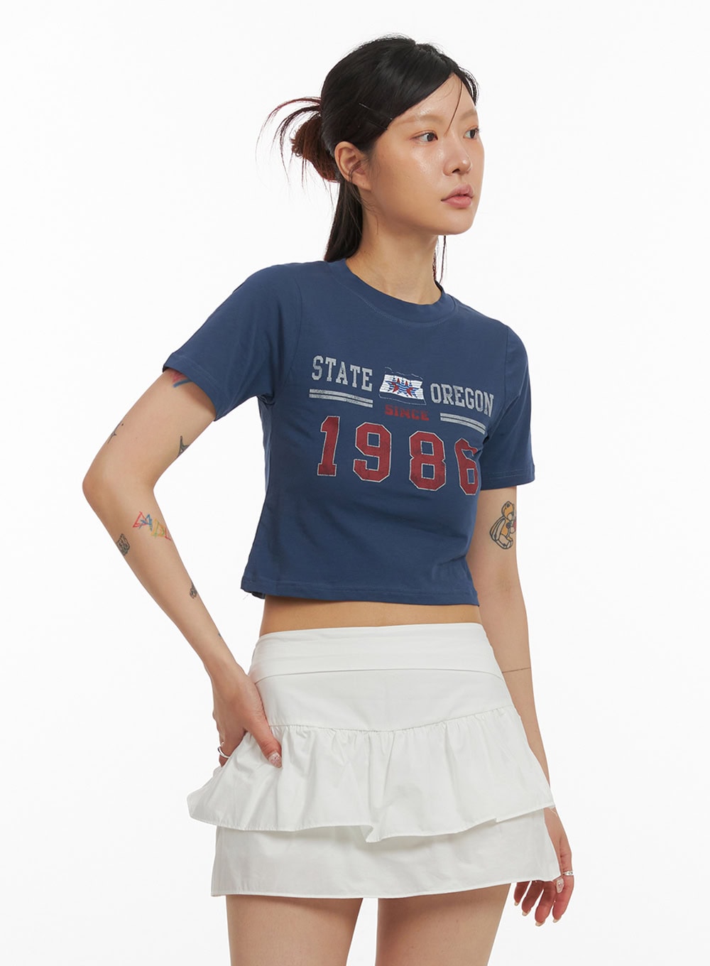 Graphic Crop Tee IY410