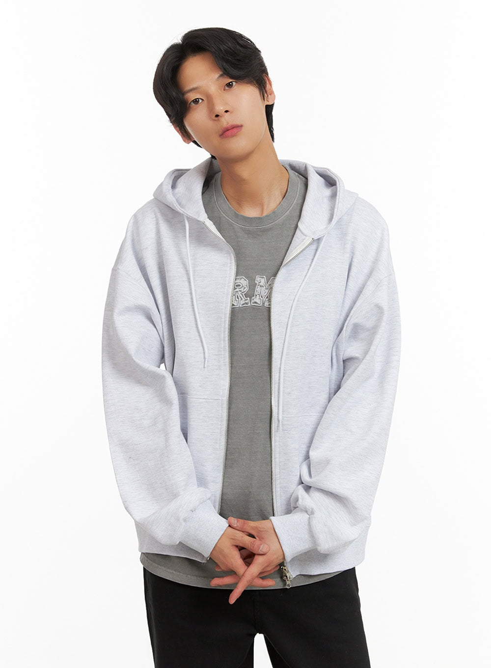Men's Basic Hoodie Jacket (White) IY416