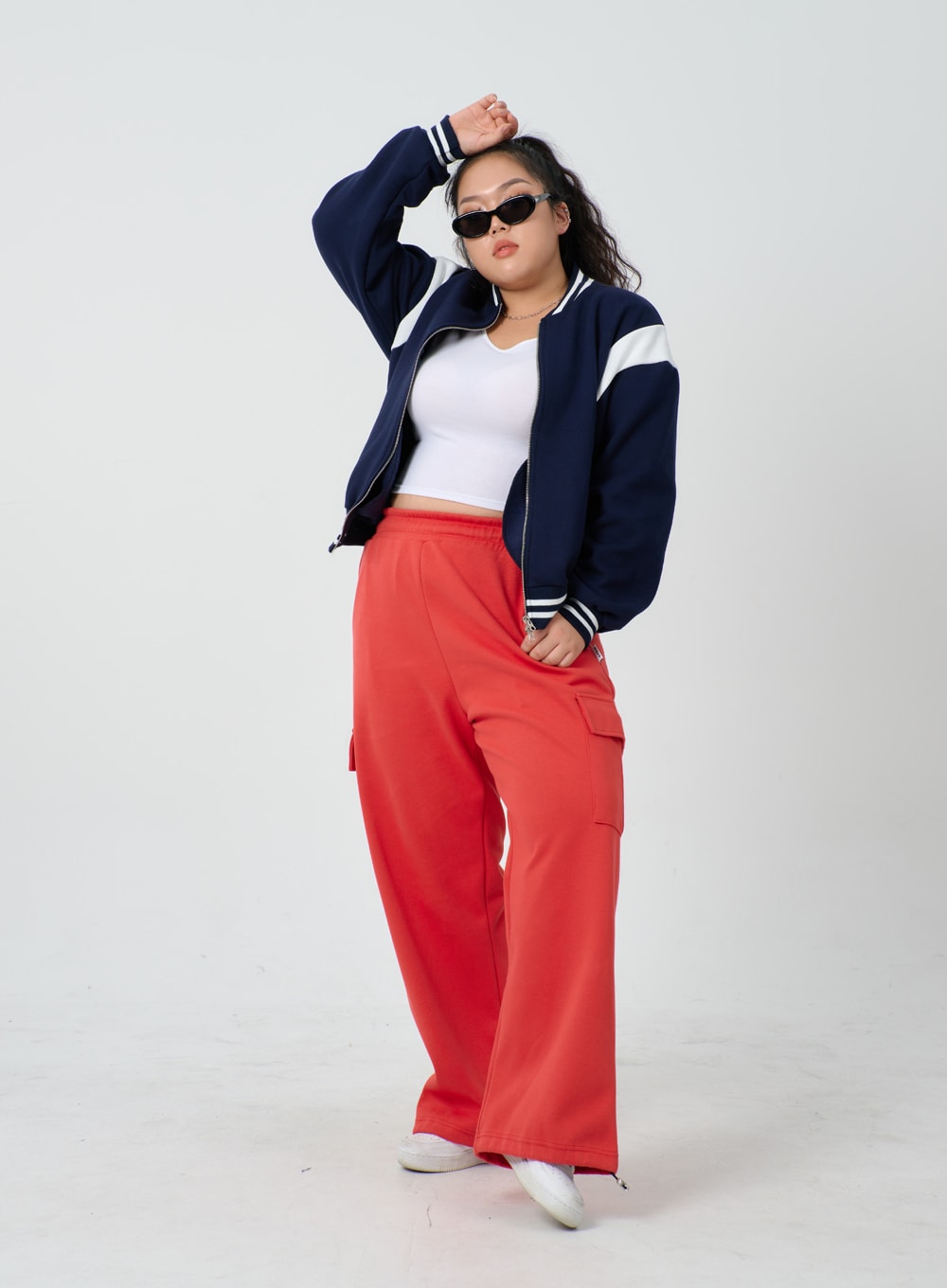 Plus Two Color Zipper Sweatshirt ID27