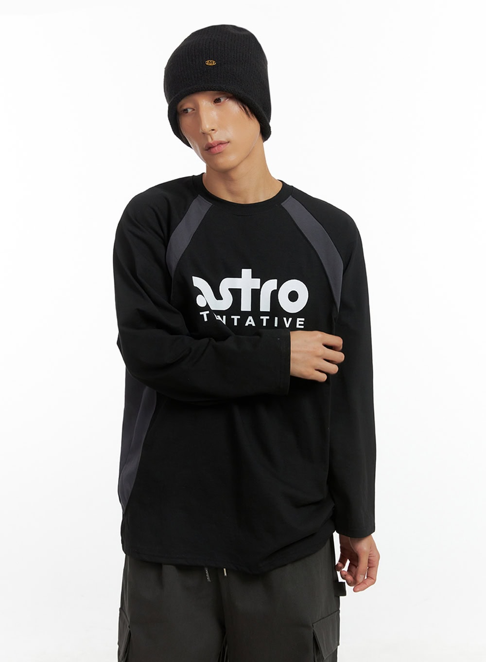 Men's Letter Print Long Sleeve Shirt IO417