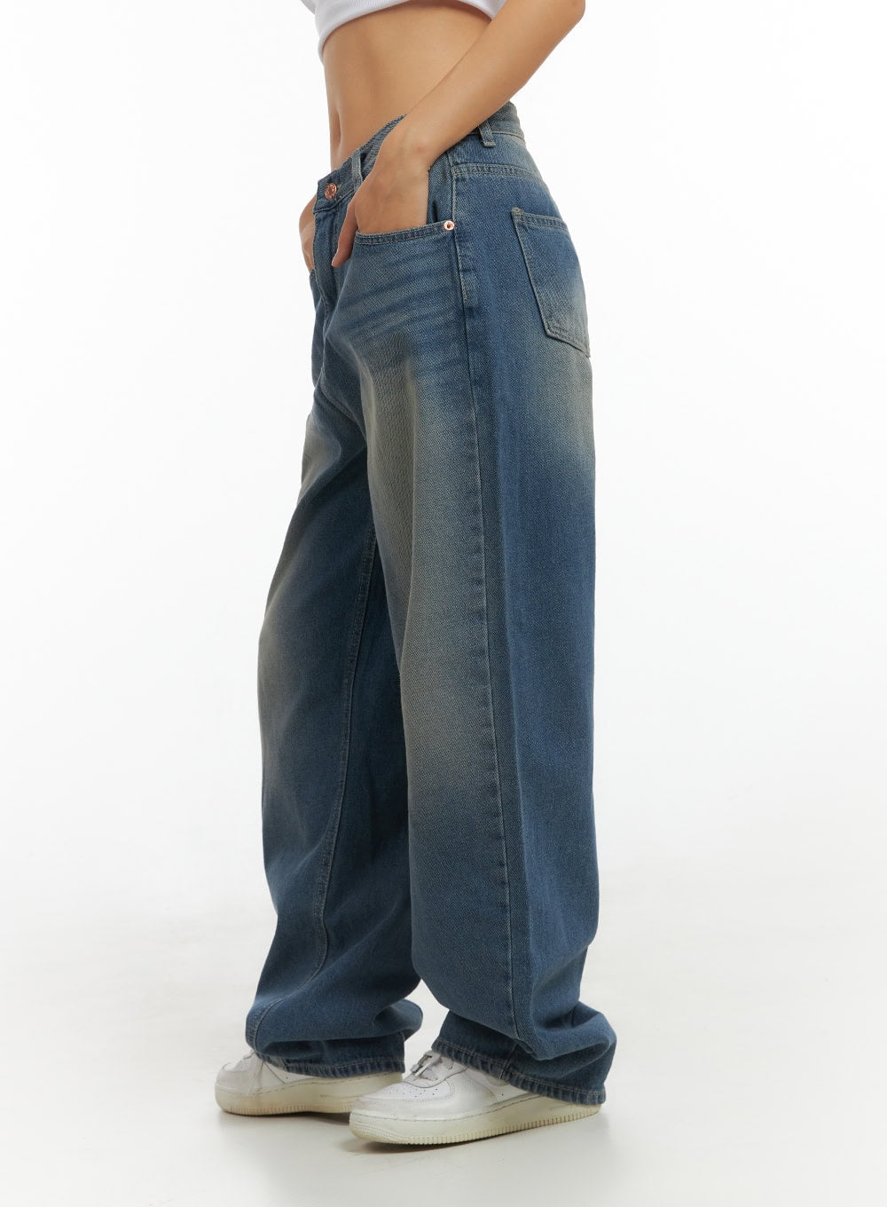 Evelyn Washed Baggy Jeans (Blue) IS402