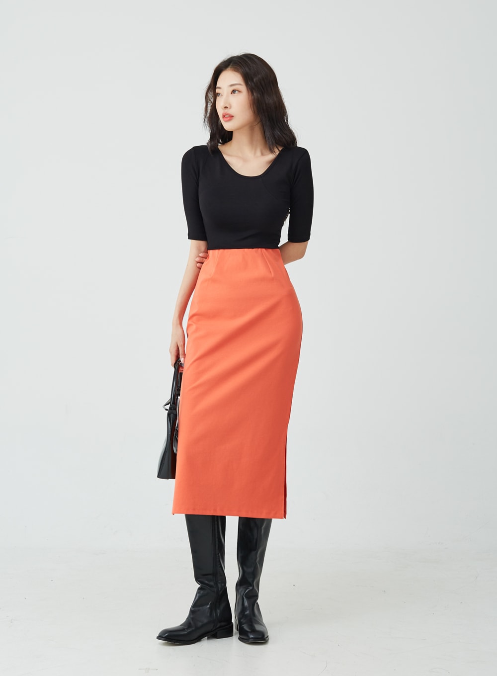 Side Slit H-Line Skirt IU26