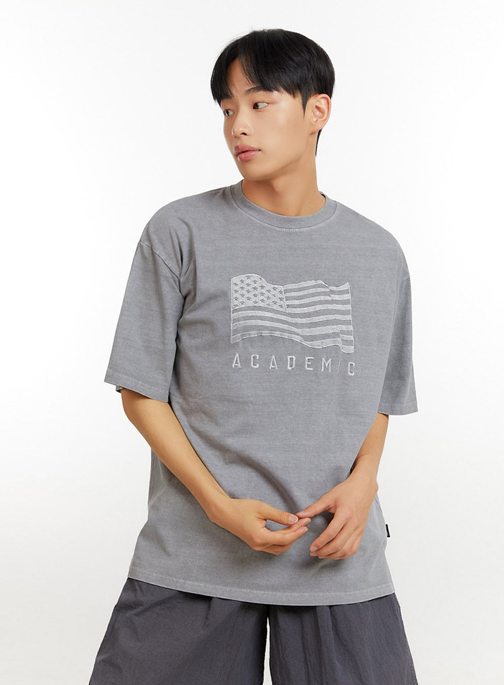 Men's Graphic Lettering T-Shirt IU427