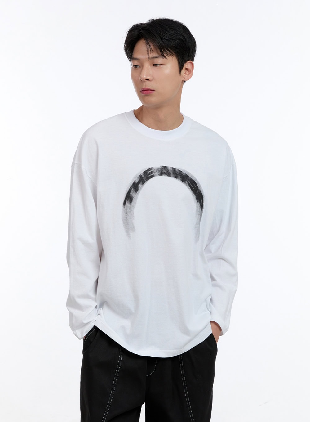 Men's Graphic Cotton Long Sleeve T-Shirt IG427