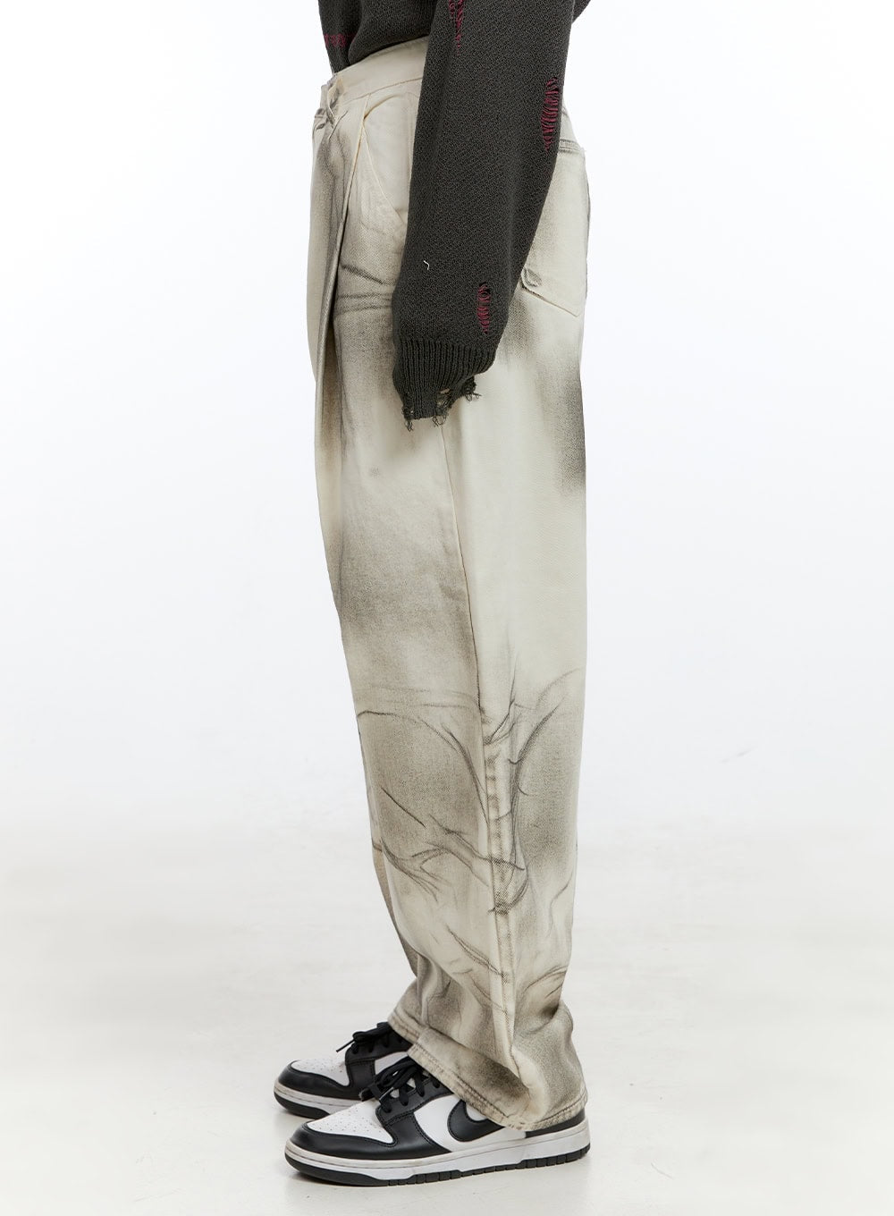 Men's Acubi Pintuck Washed Baggy Pants IG421