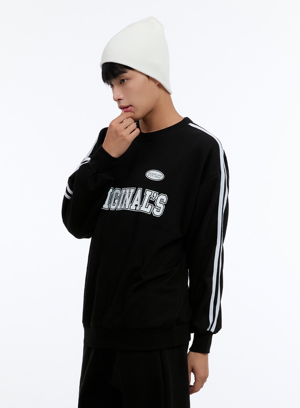 Men's Lettering Crew Neck Sweatshirt IS412