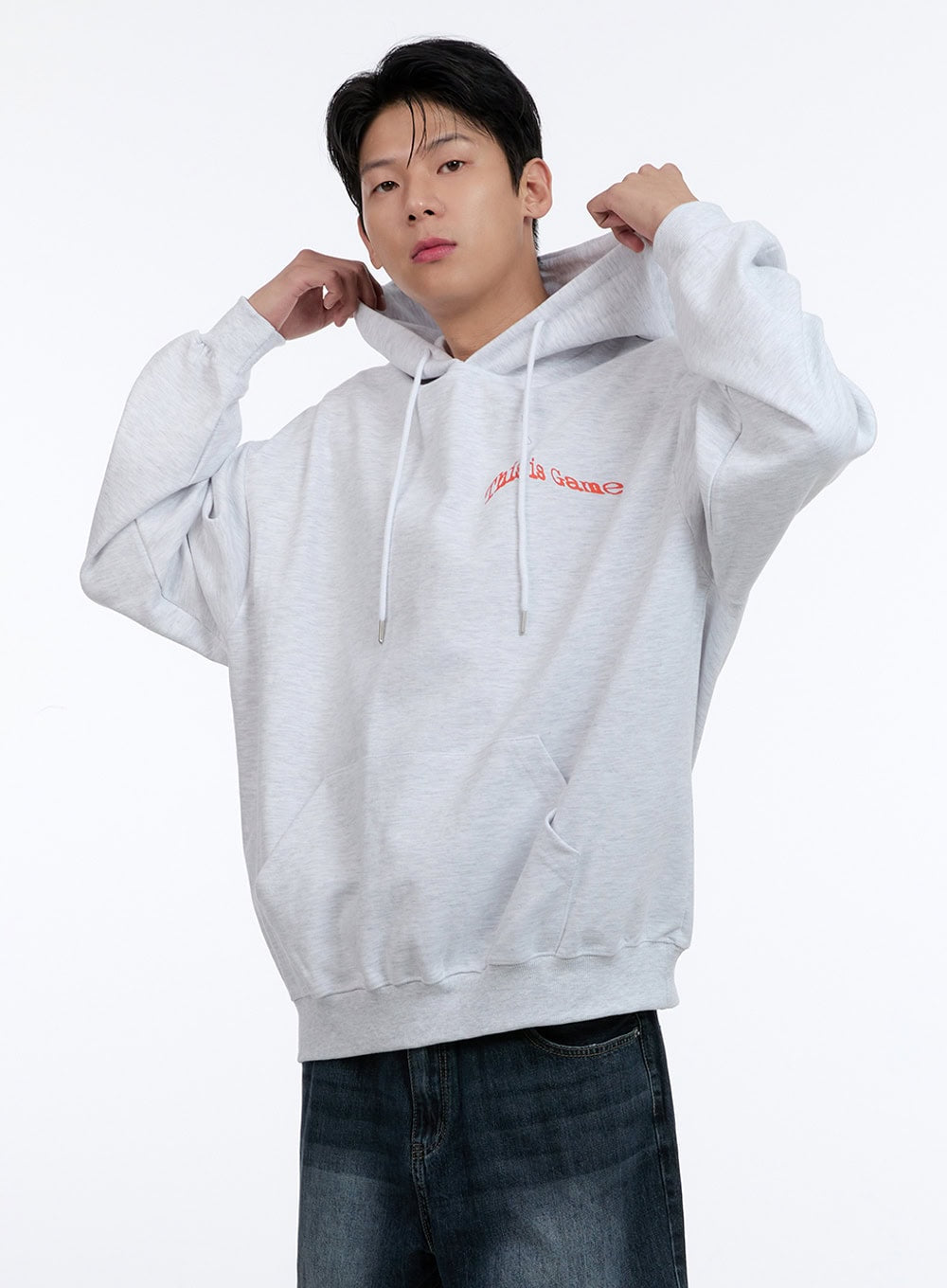 Men's Lettering Oversize Hoodie (White) IG428