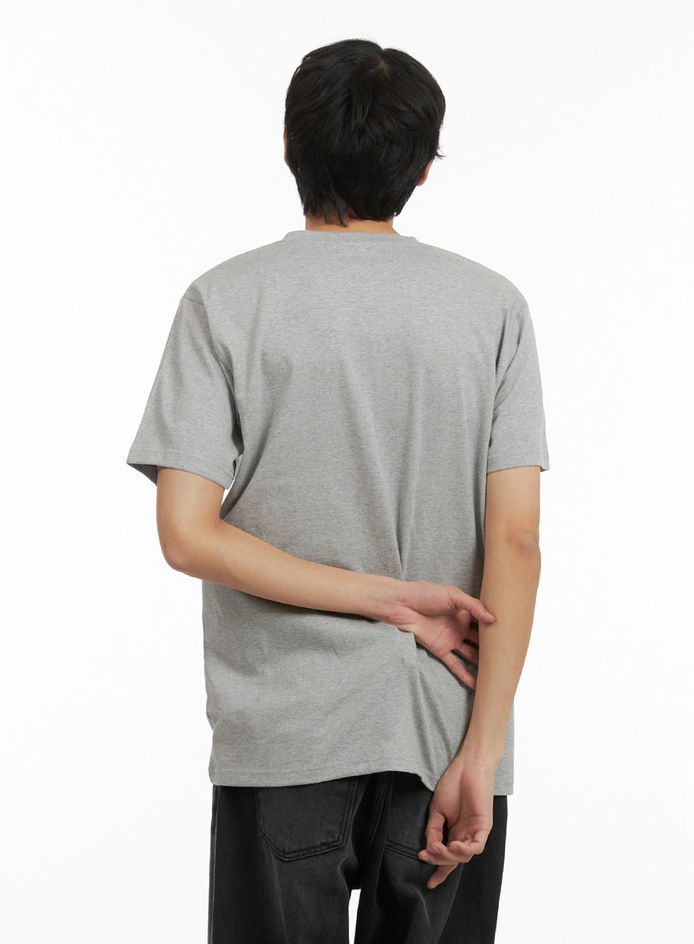 Men's Basic V-Neck T-Shirt (Gray) IY410