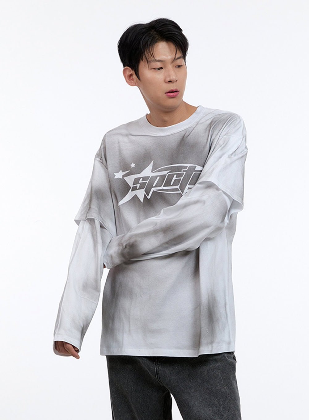 Men's Oversize Layered Tee and Long Sleeve IG427