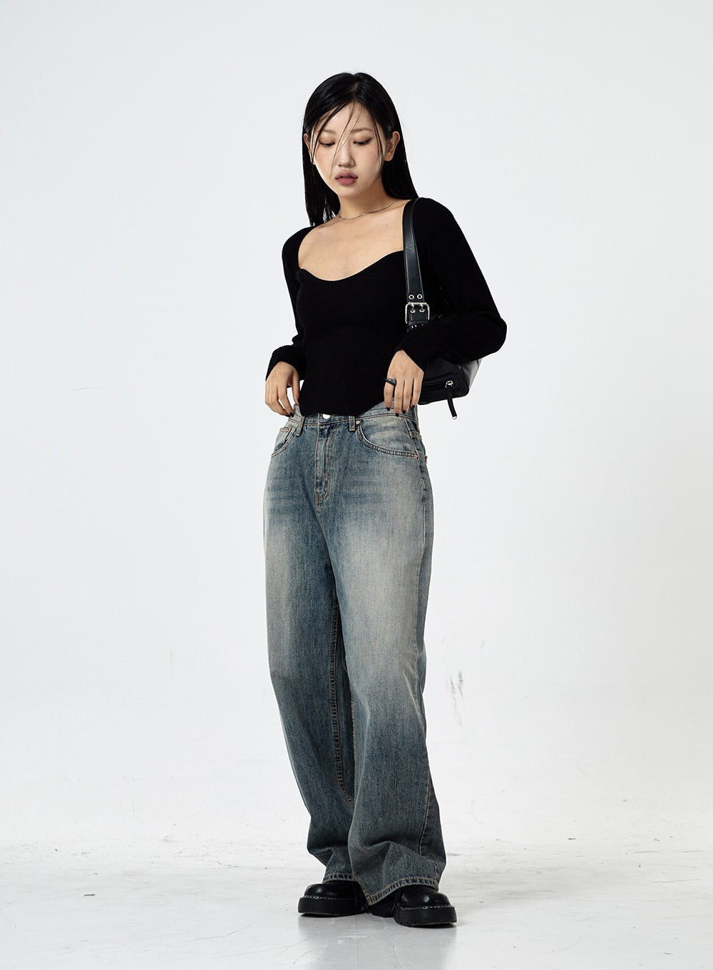 Wide Washed Jeans CS06