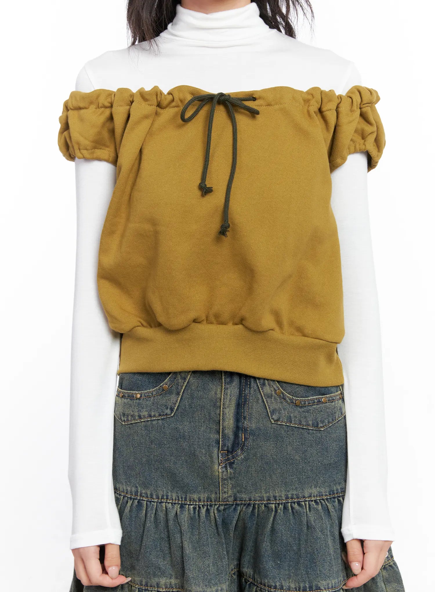 Ruffle Off-Shulder Sleeveless Top CO507