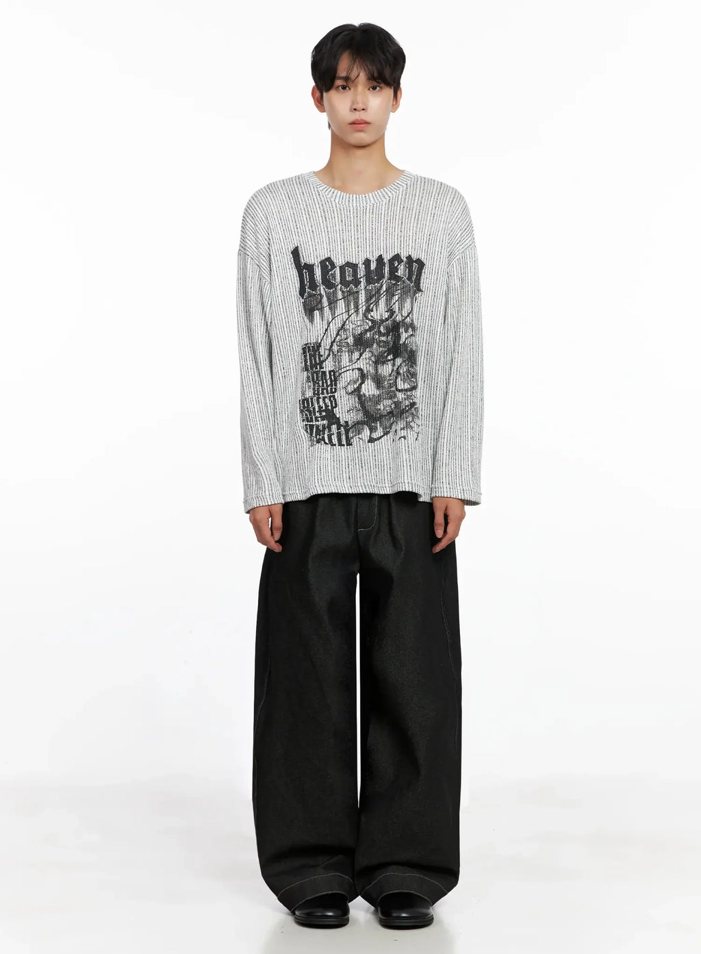 Men's Dark Denim Wide Pants IO517