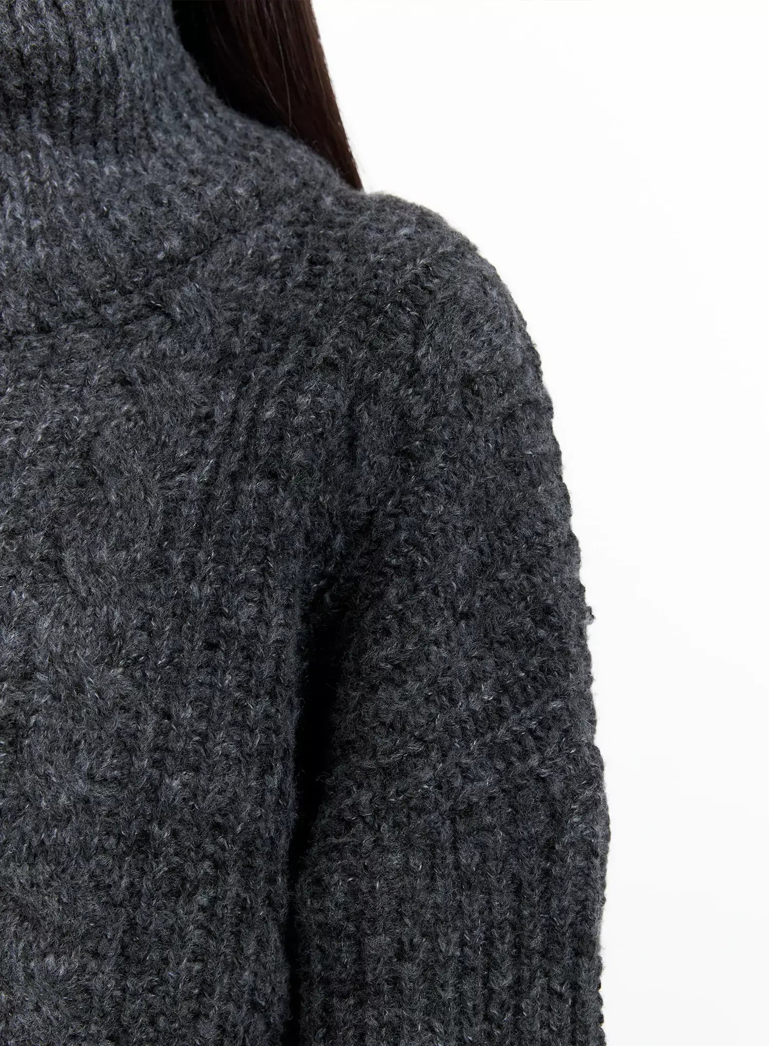 High Neck Chunky Zip Up Sweater IG527