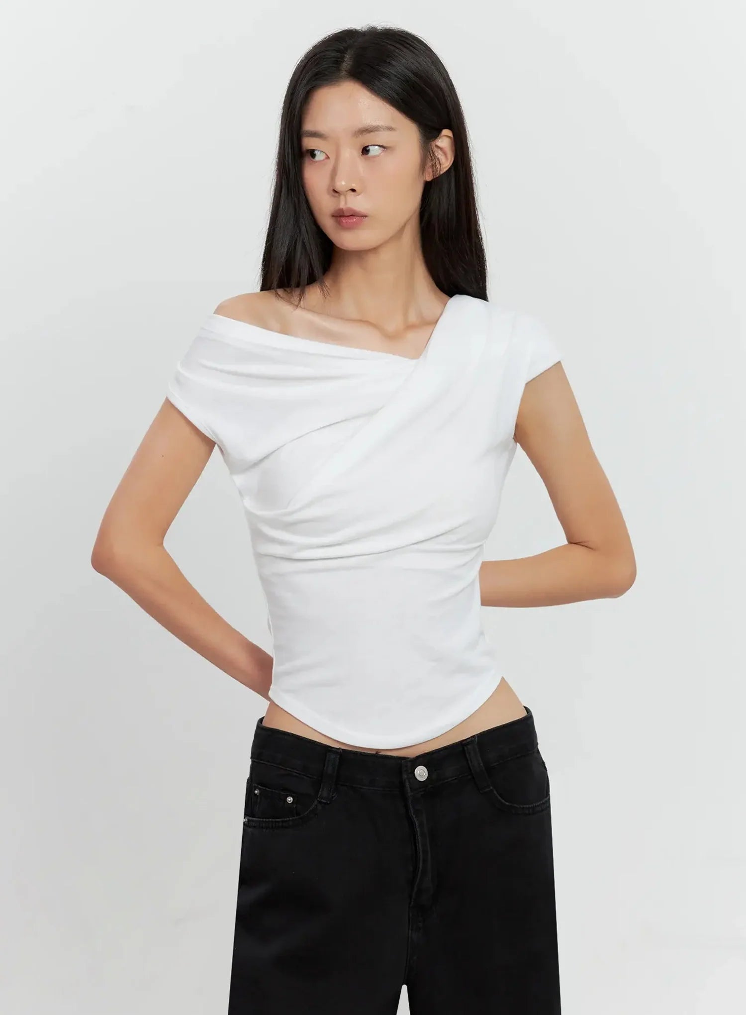 Off-Shoulder Draped Top IL528