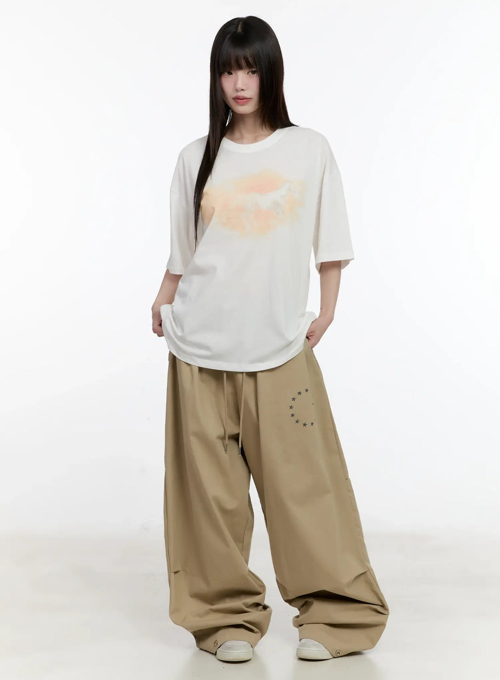 Washed Graphic Oversized Tee CL504