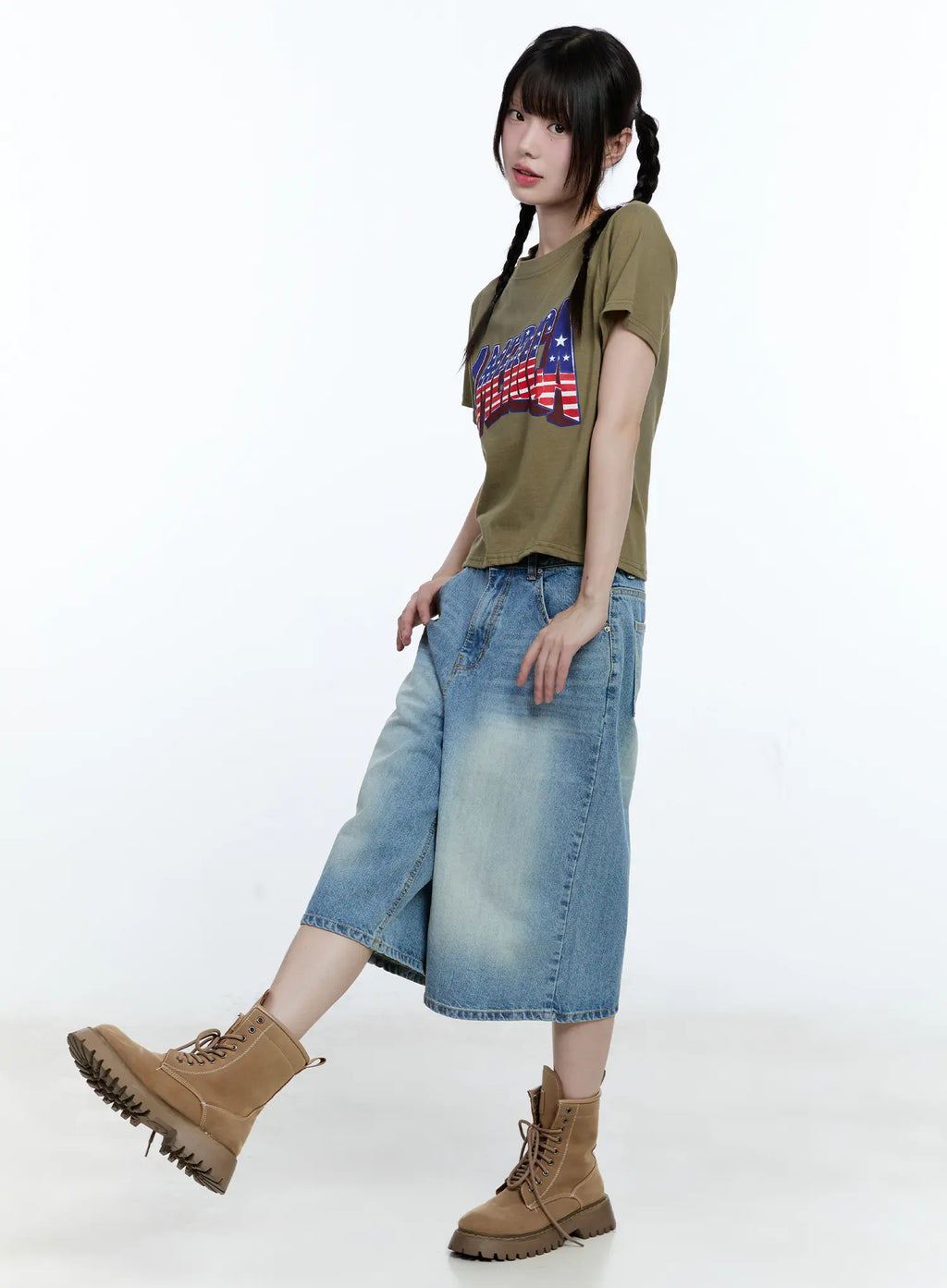 Patriotic Graphic Cropped Top CG507