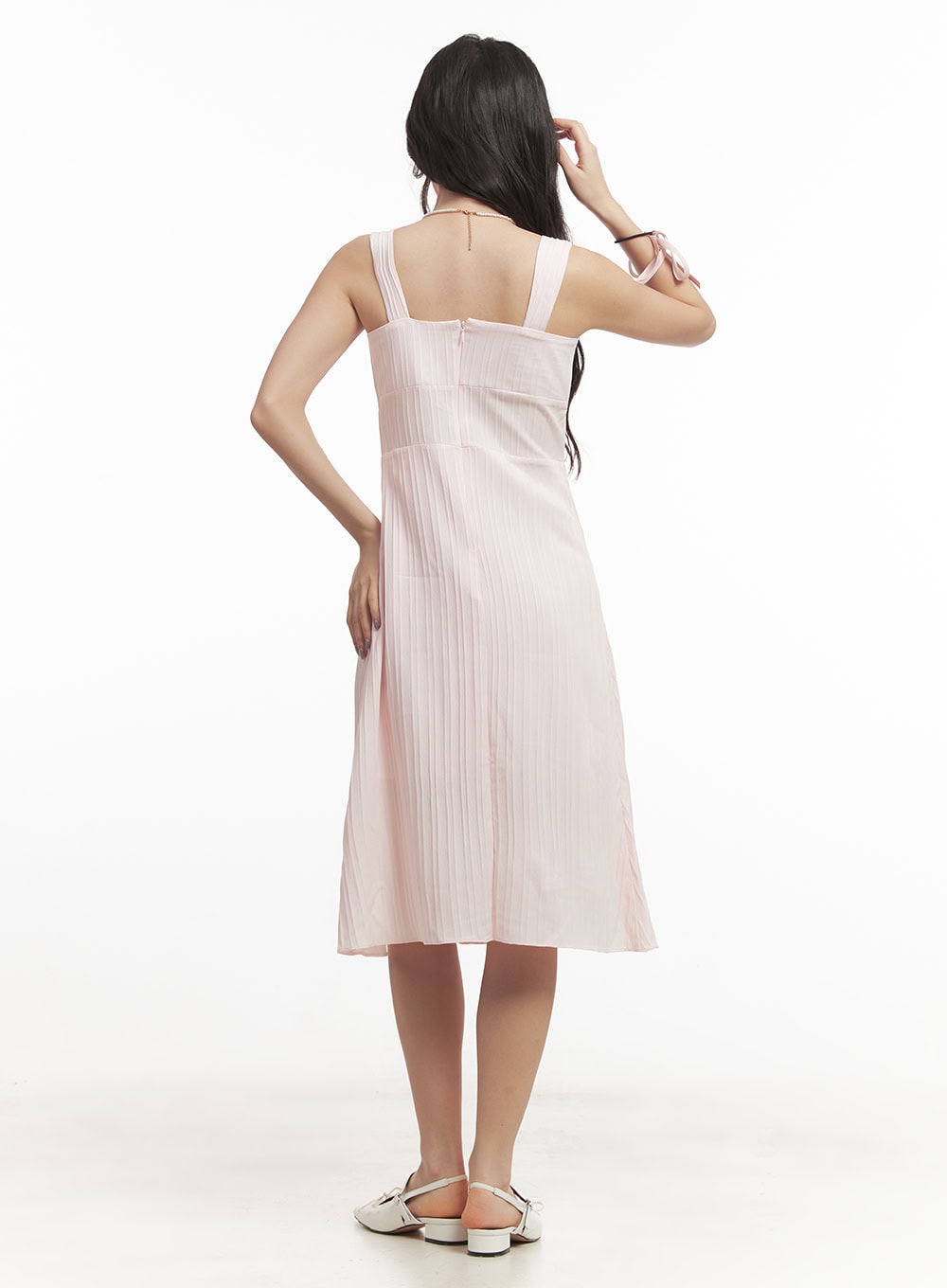 Ribbon Bustier Flowy Midi Dress CF520