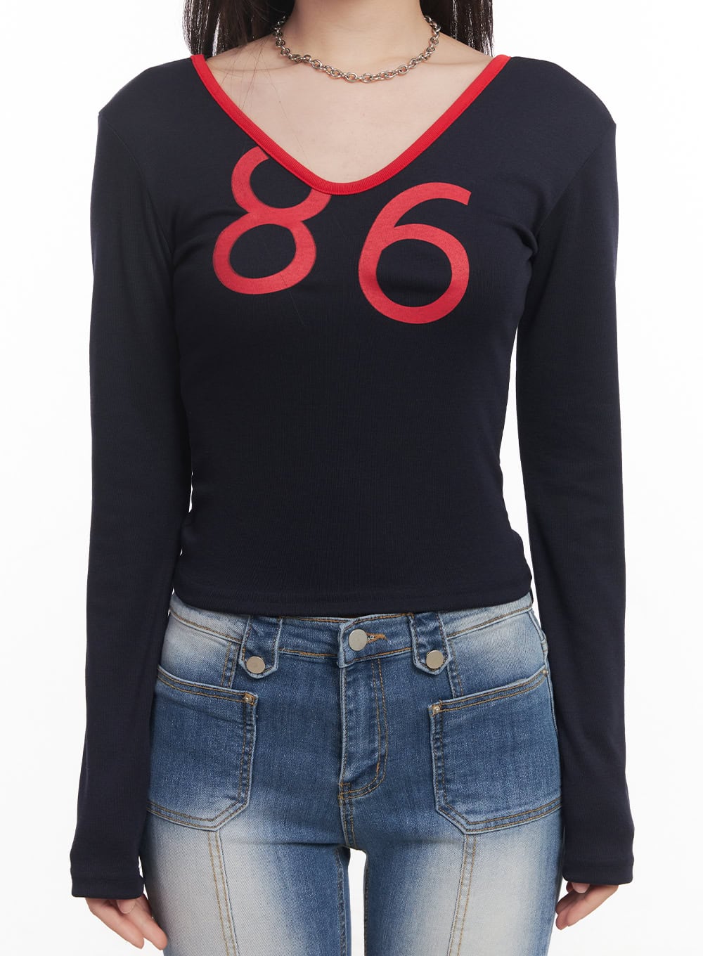 Casual Long-Sleeve Crop Top CA530