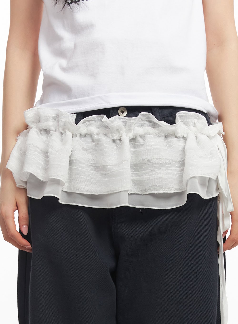 Frill Lace String Layering Mini Skirt CA503