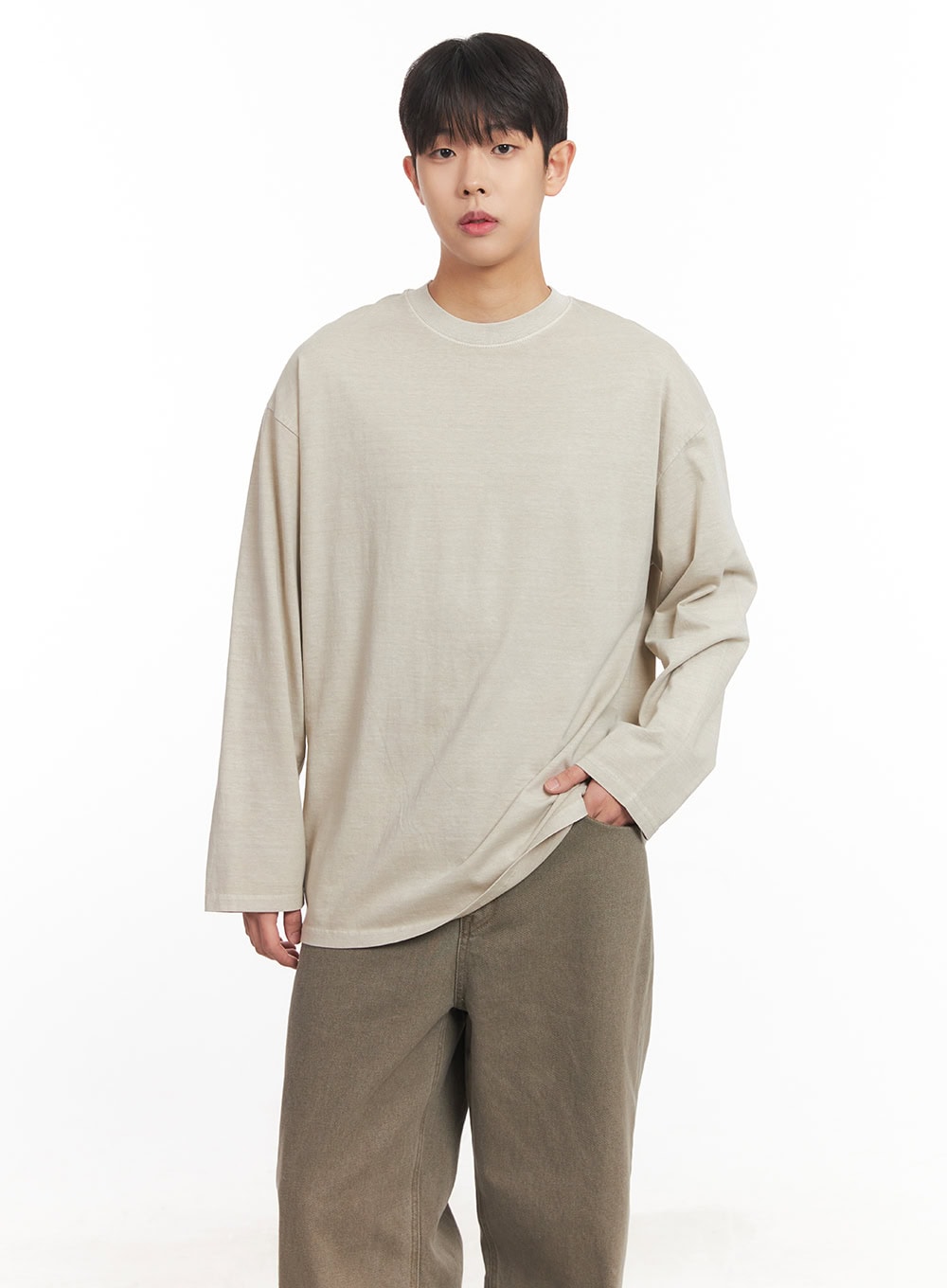 Men's Washed Long-Sleeve T-Shirt IM527