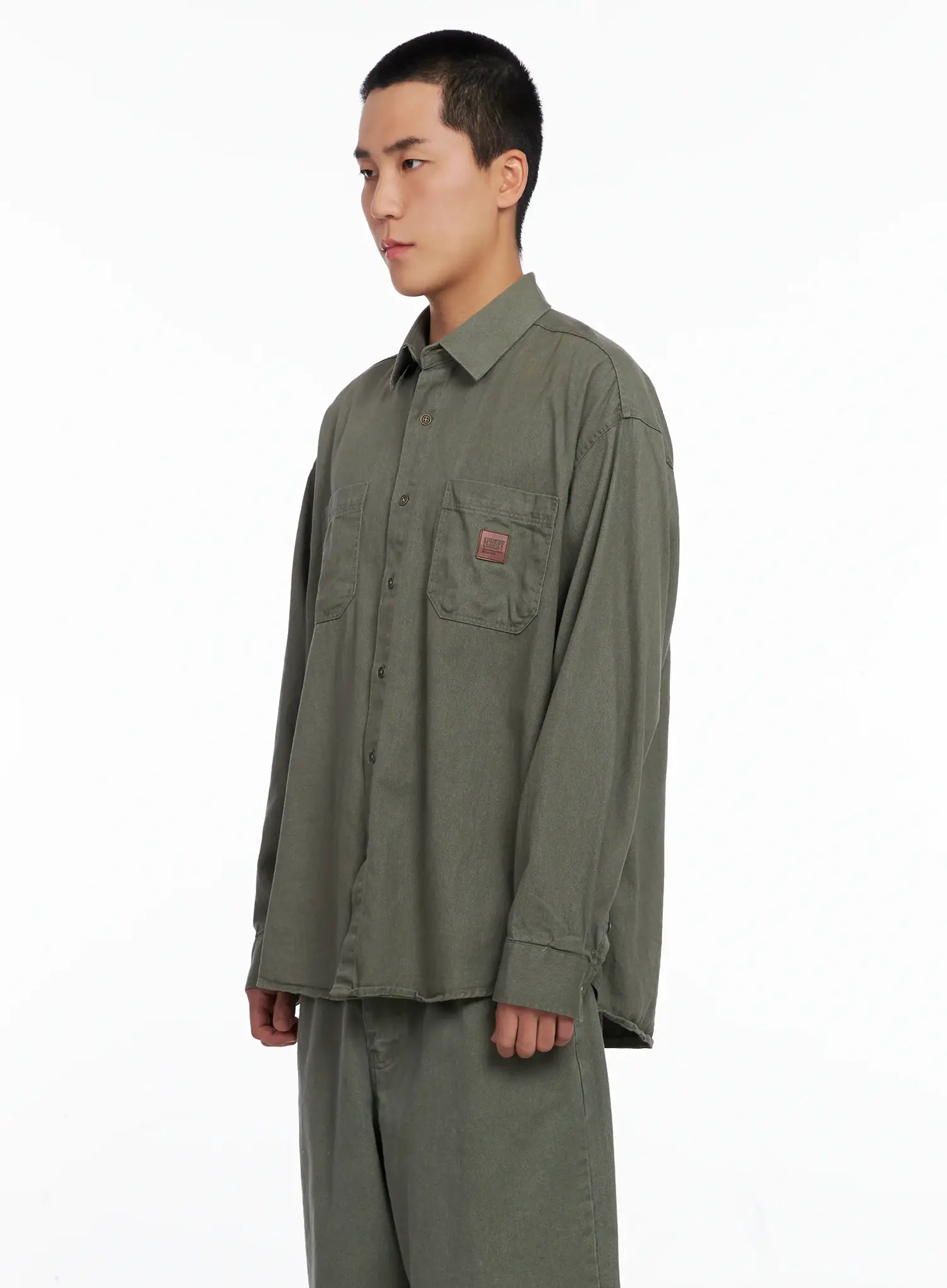 Men's Cozy Cotton Button-Up Shirt IG529