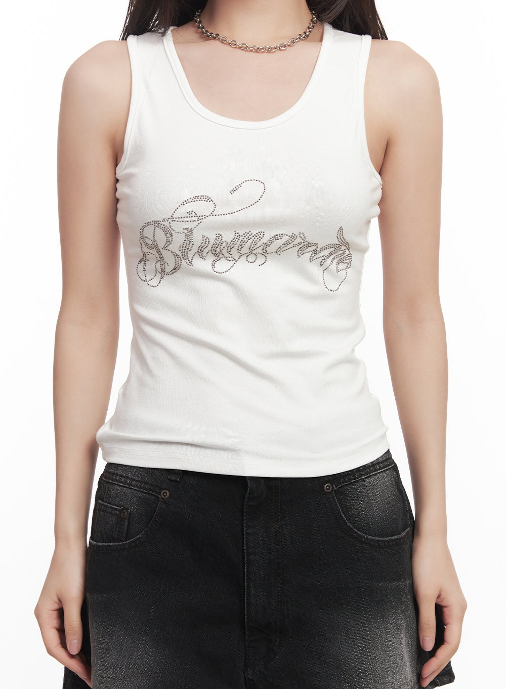 Sequin Graphic Tank Top CA529