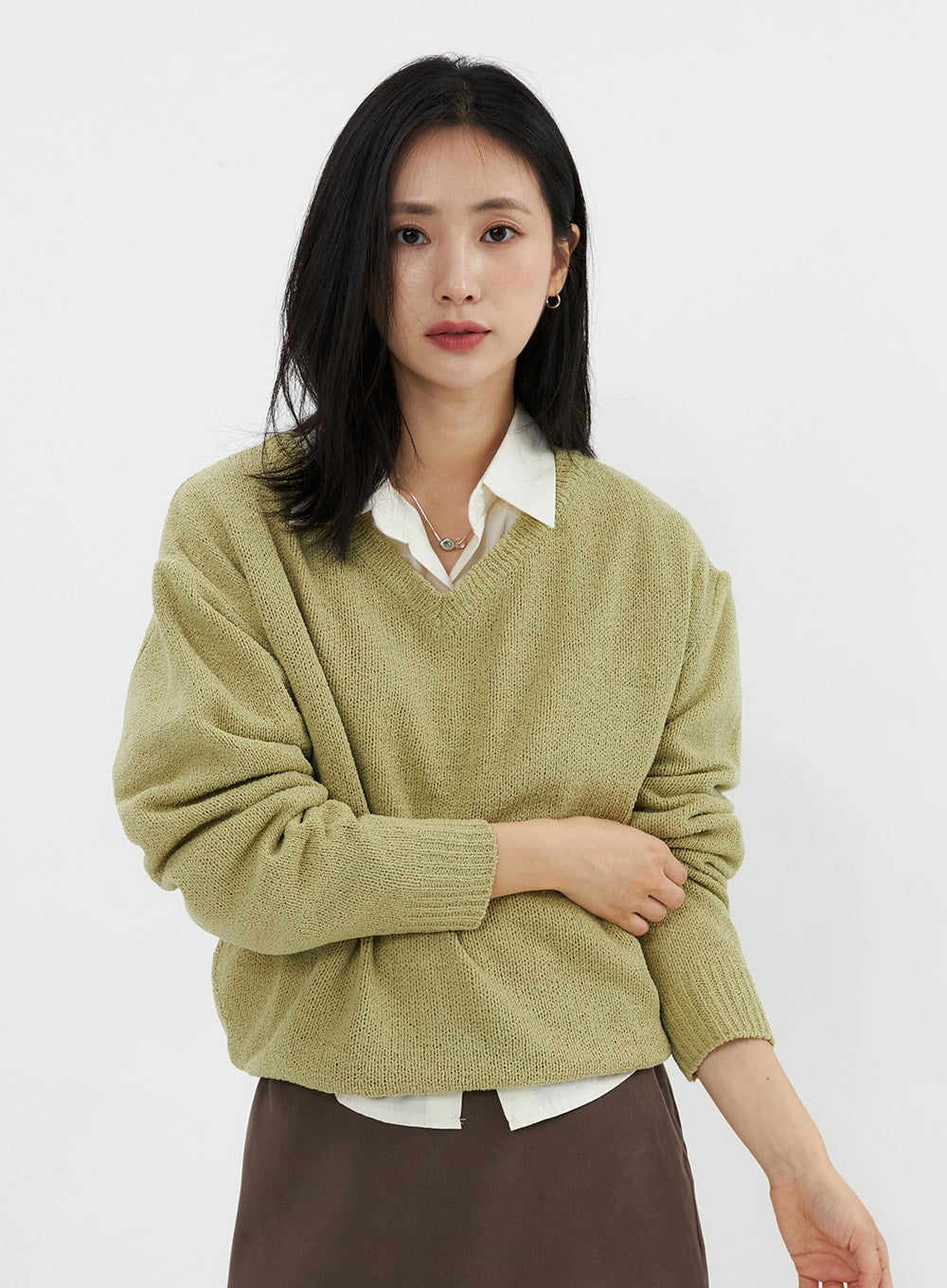 V-Neck Knit Sweater OO305