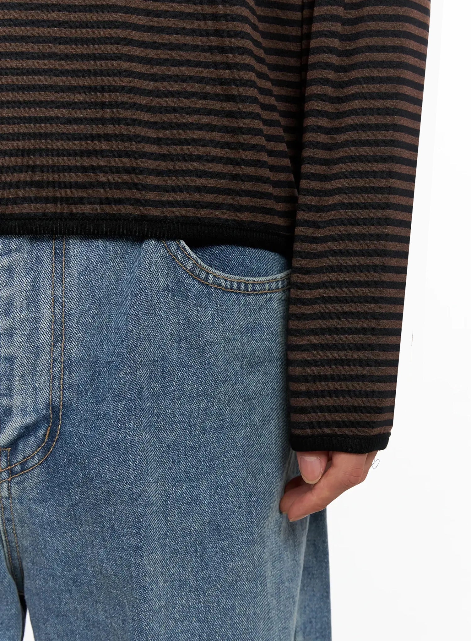 Men's Striped Hooded Long Sleeve IO517