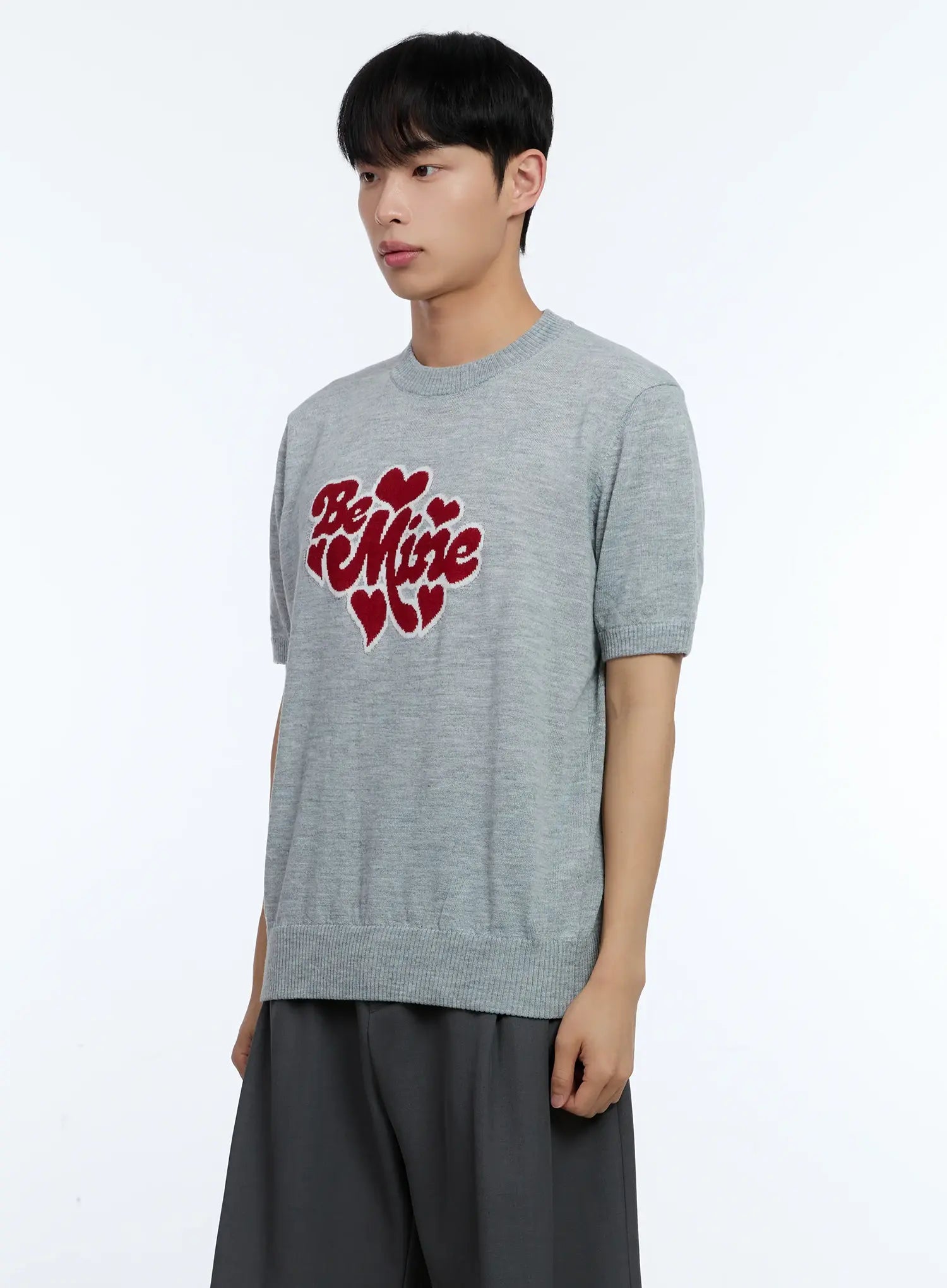Men's Be Mine Embroidered Knit Tee IL517