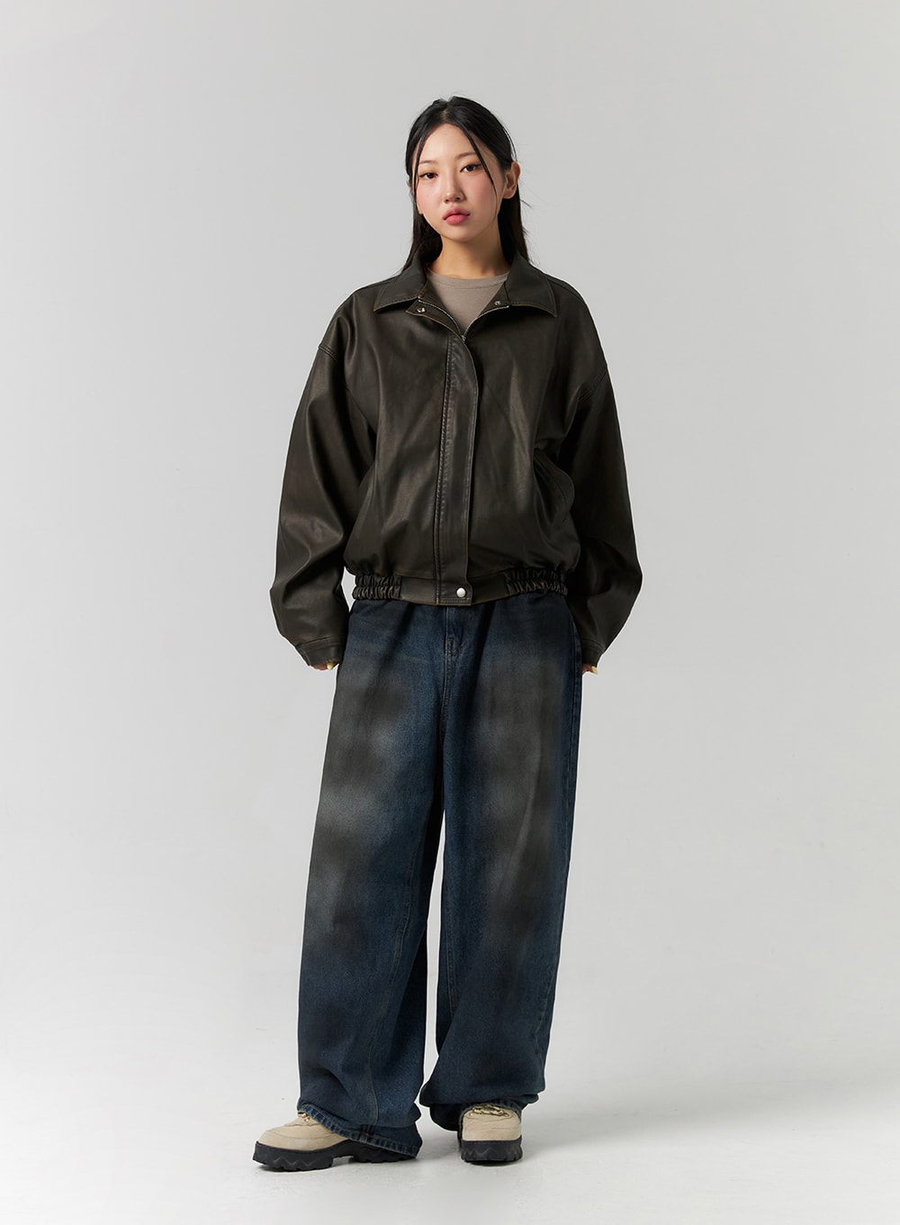 Tie-Dye Washed Wide Leg Jeans CS320