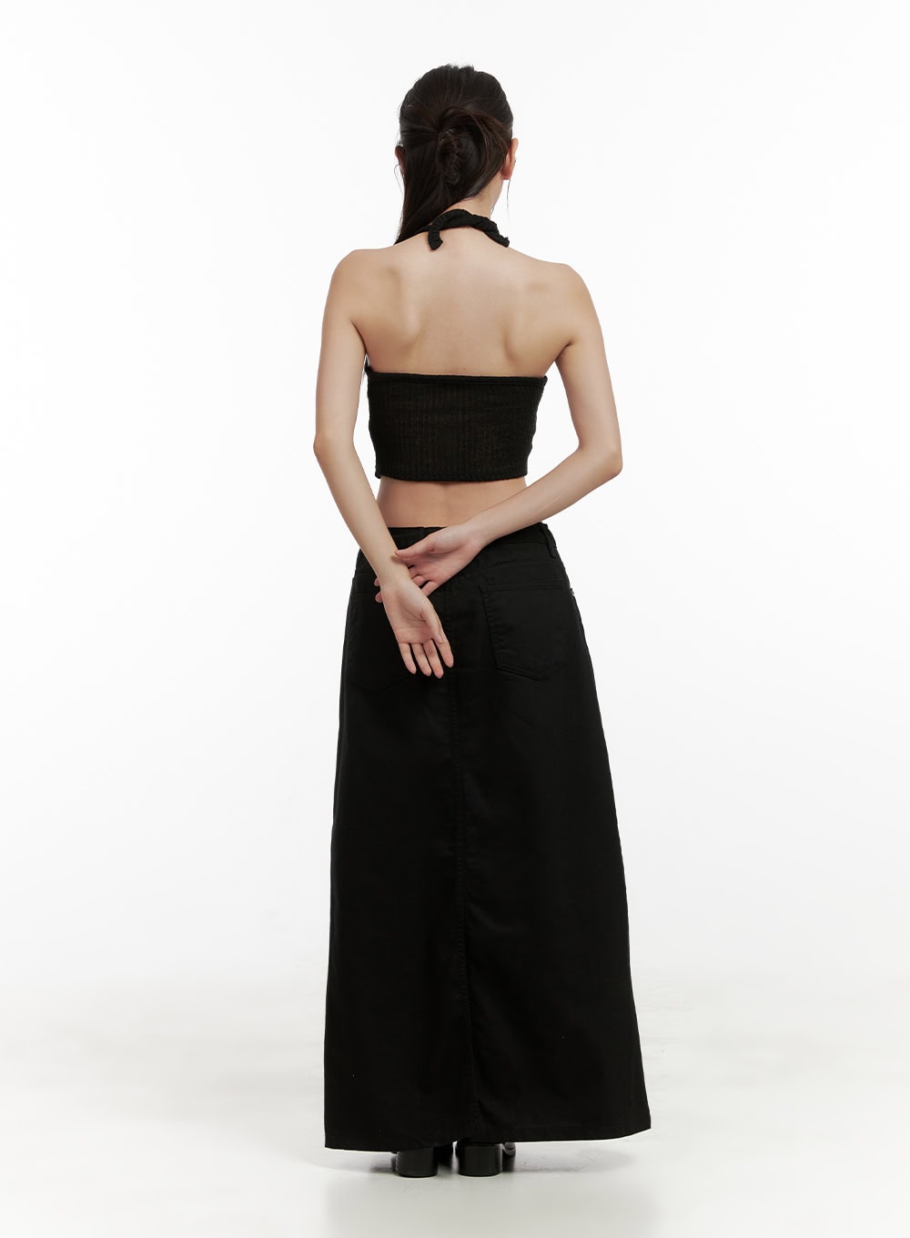 Asymmetrical Halter Crop Top CL431