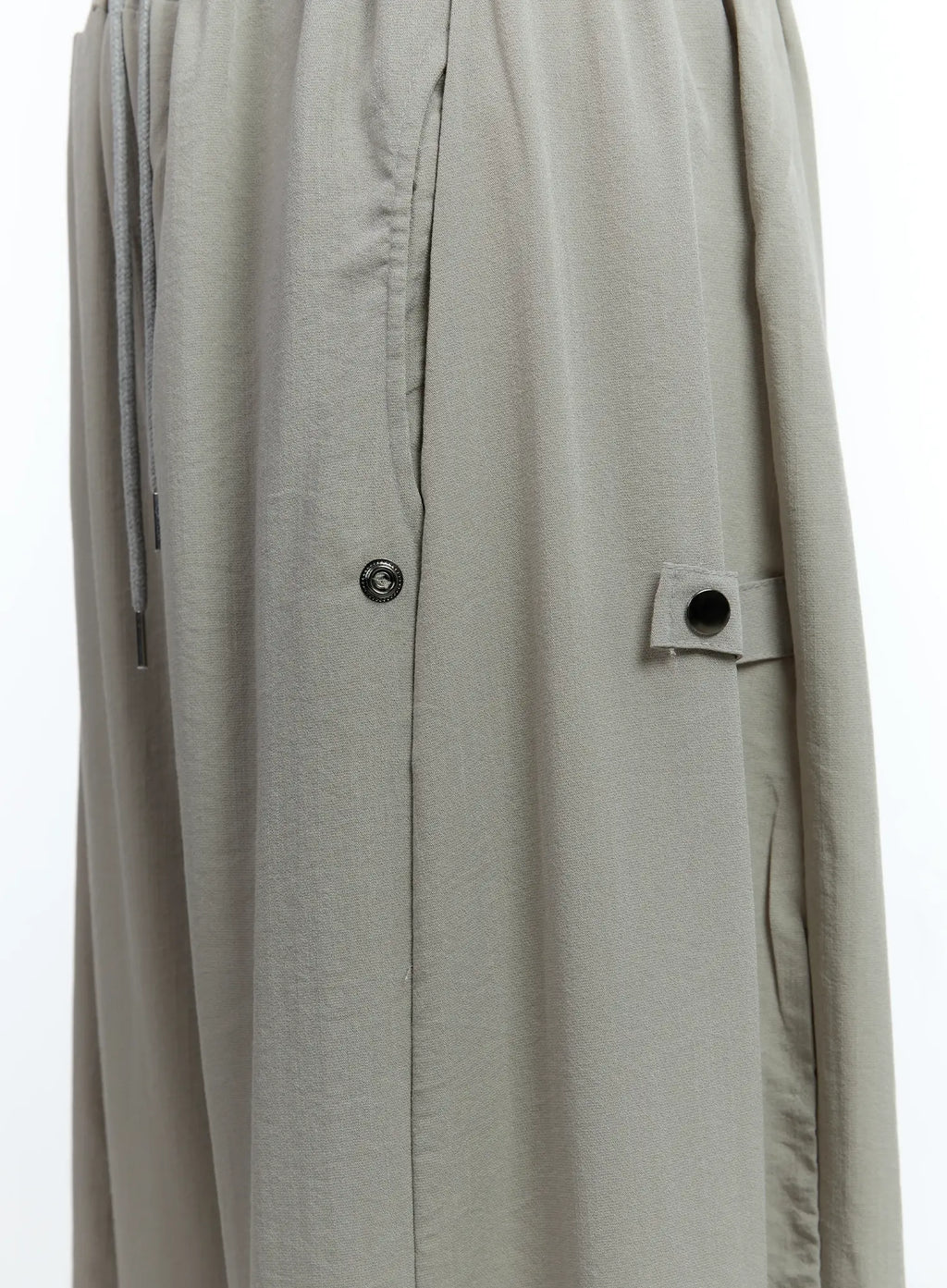 Men's Linen Wide-Leg Buttoned Pants IG512