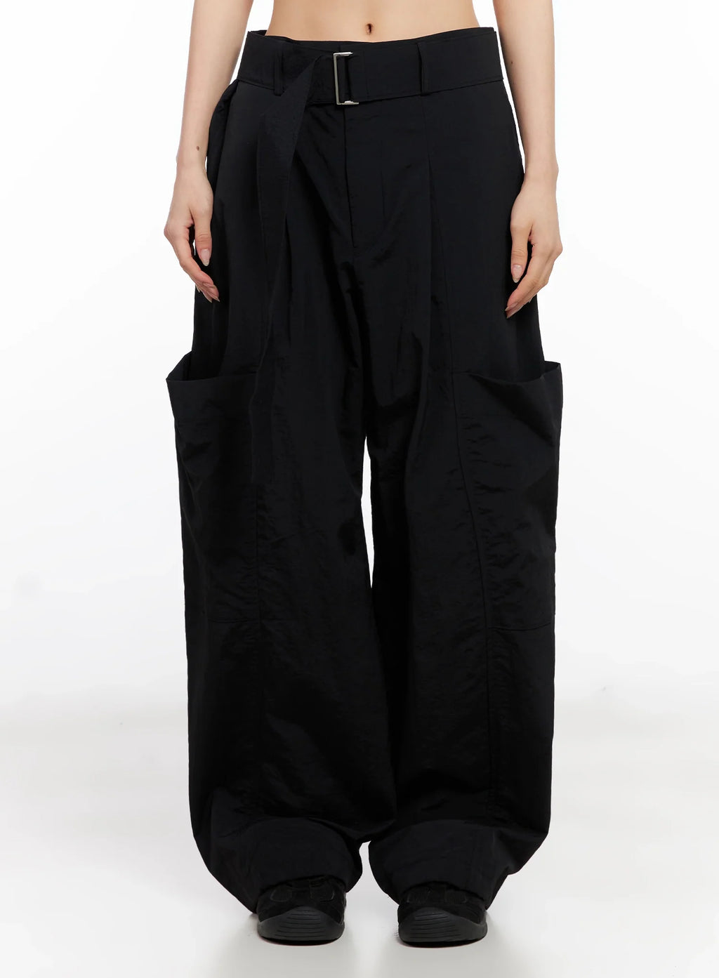 Belted Wide-Leg Utility Cargo Pants IG508