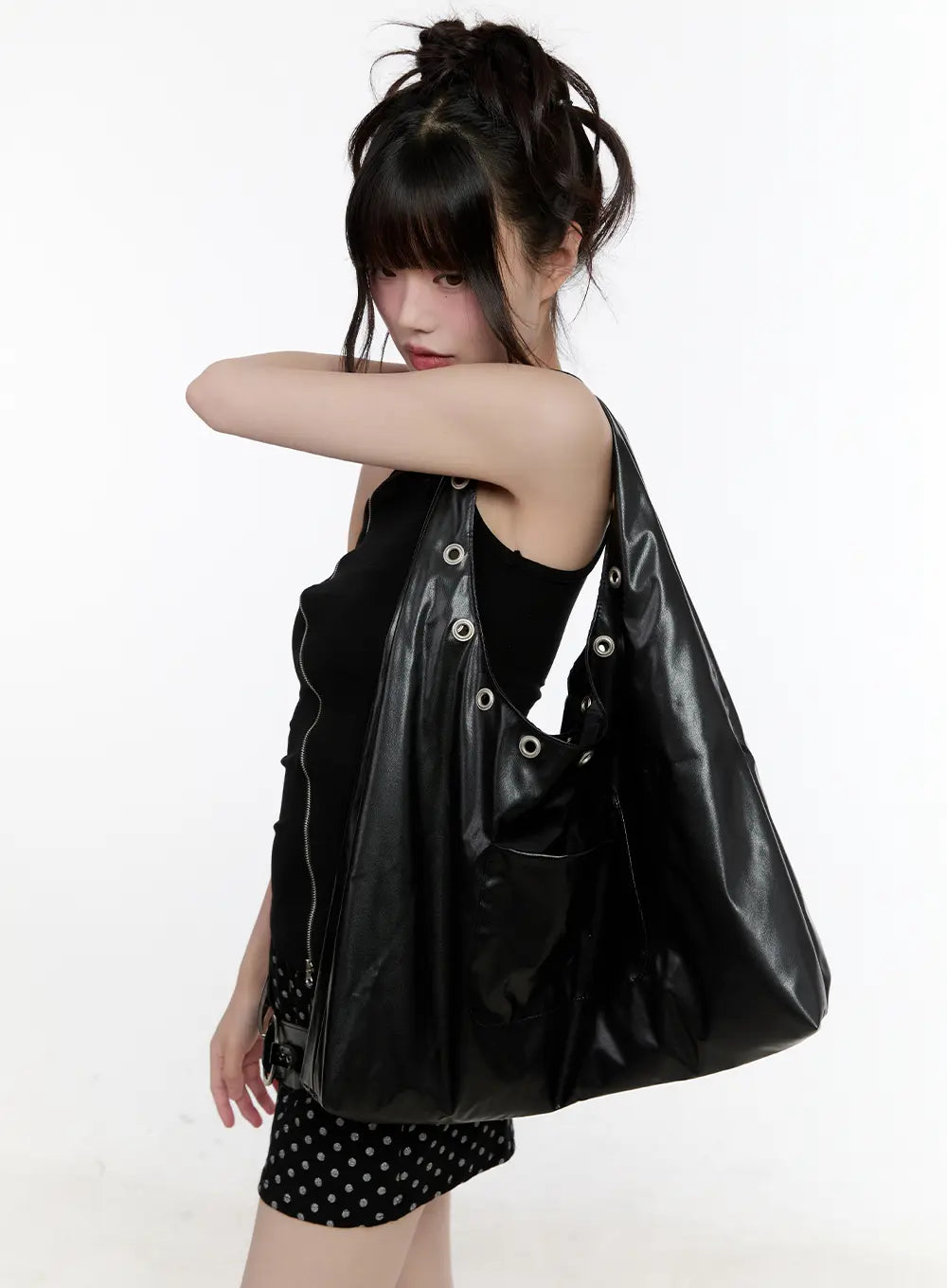 Grommet Eyelet Detail Tote CL504