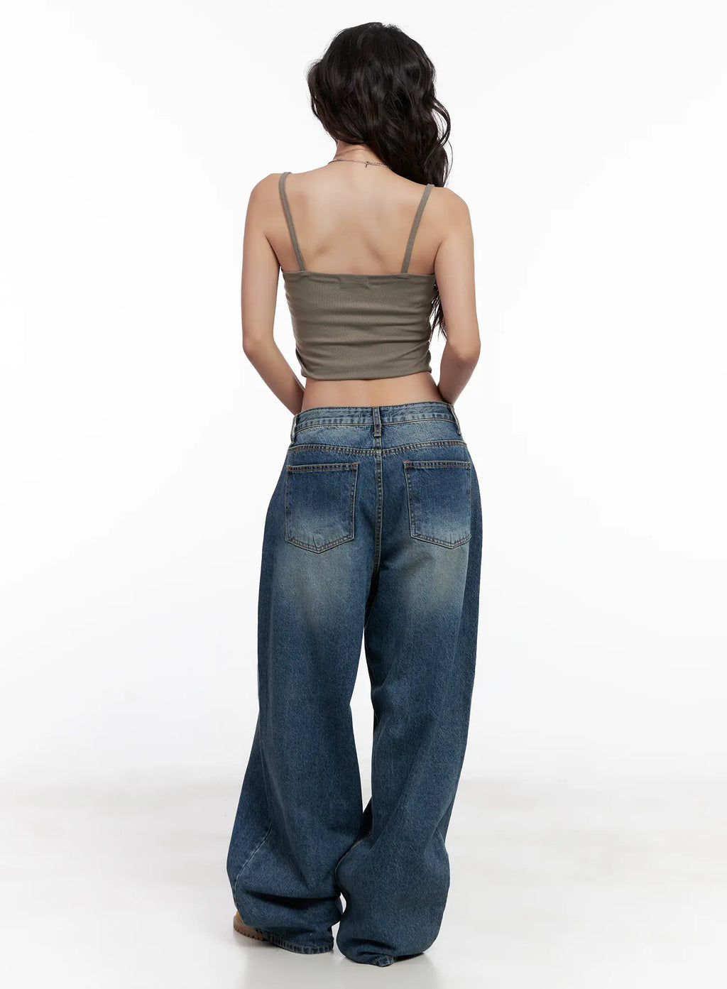 Miji Wide-Leg Washed Denim Jeans CL521
