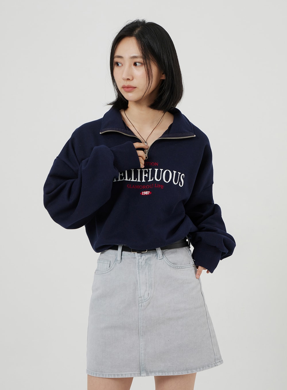 Oversized Half Zip-Up OF316