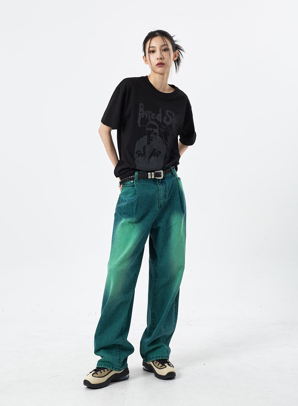 Woven Faux Leather Belt CM309