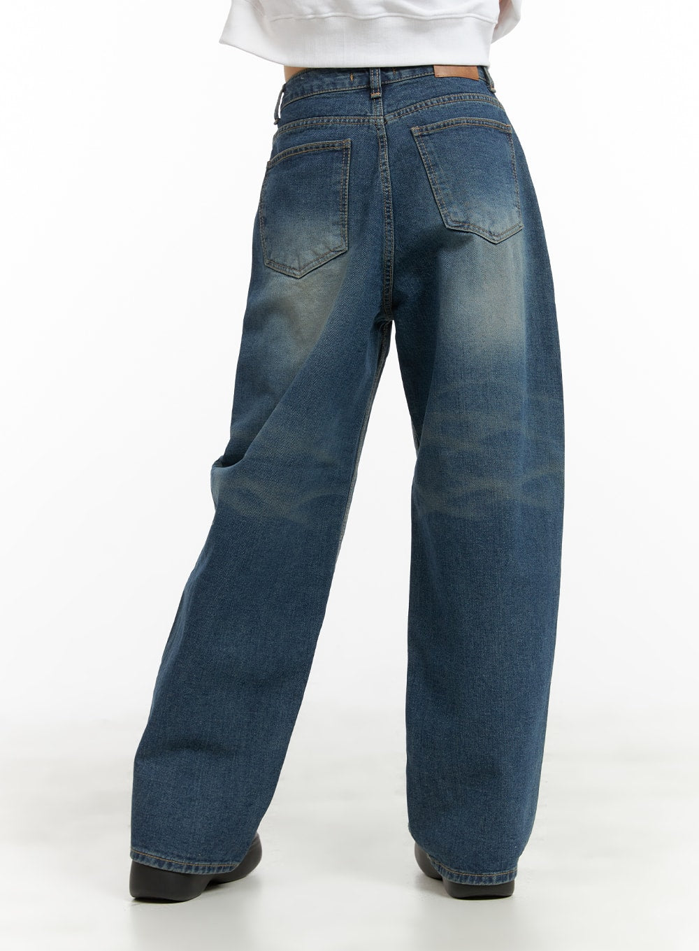 Washed Wide Leg Jeans CA419