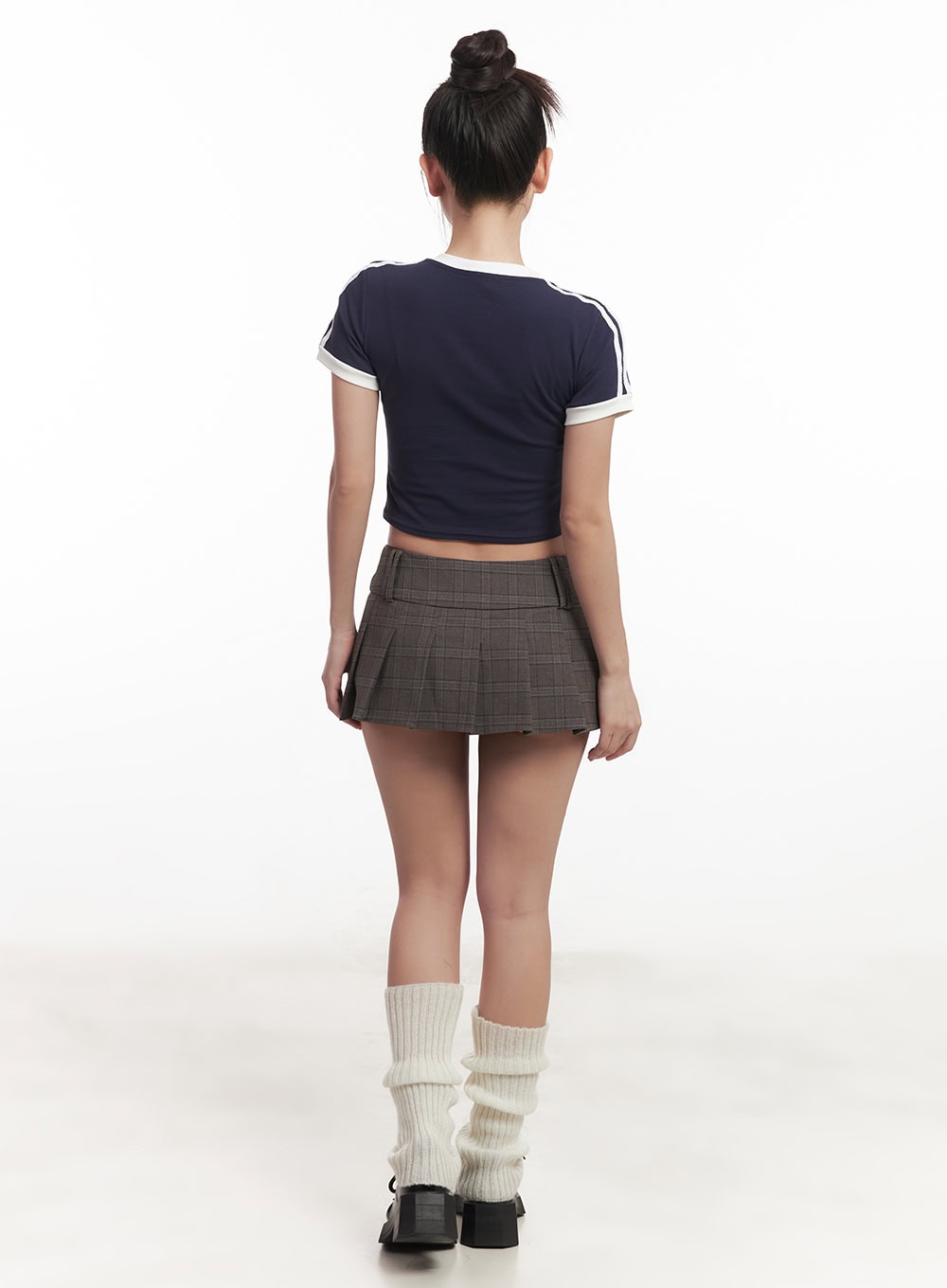 Plaid Pleated Mini Skirt CM528