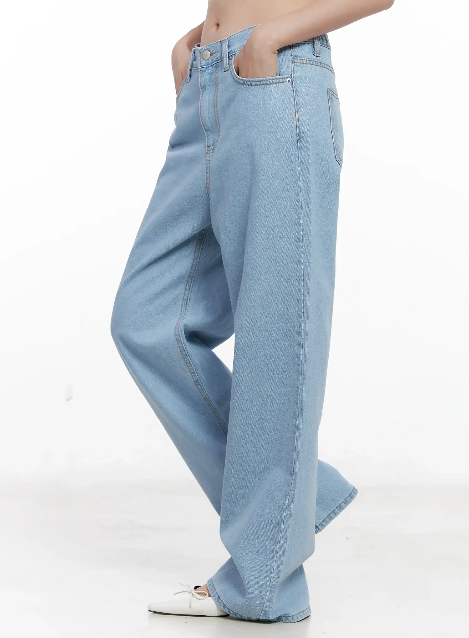 Carmen High-Waist Wide-Leg Denim Jeans CL523