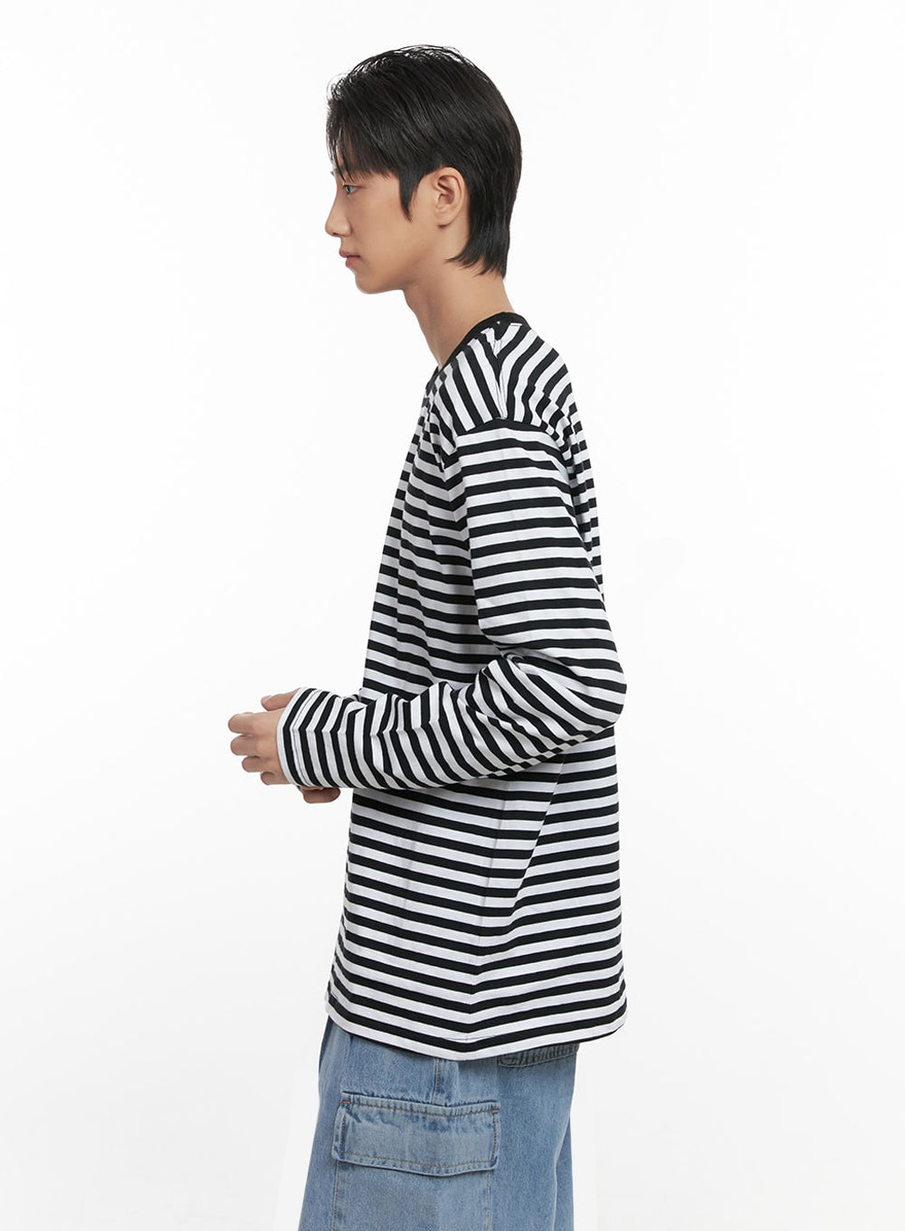 Men's Striped Long Sleeve Tee ID406