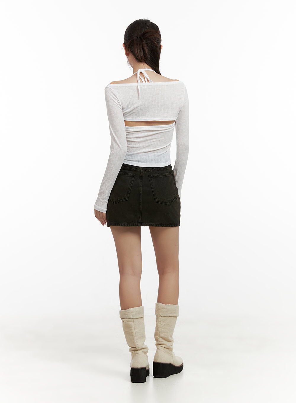 Dark Washed Denim Mini Skirt CL431