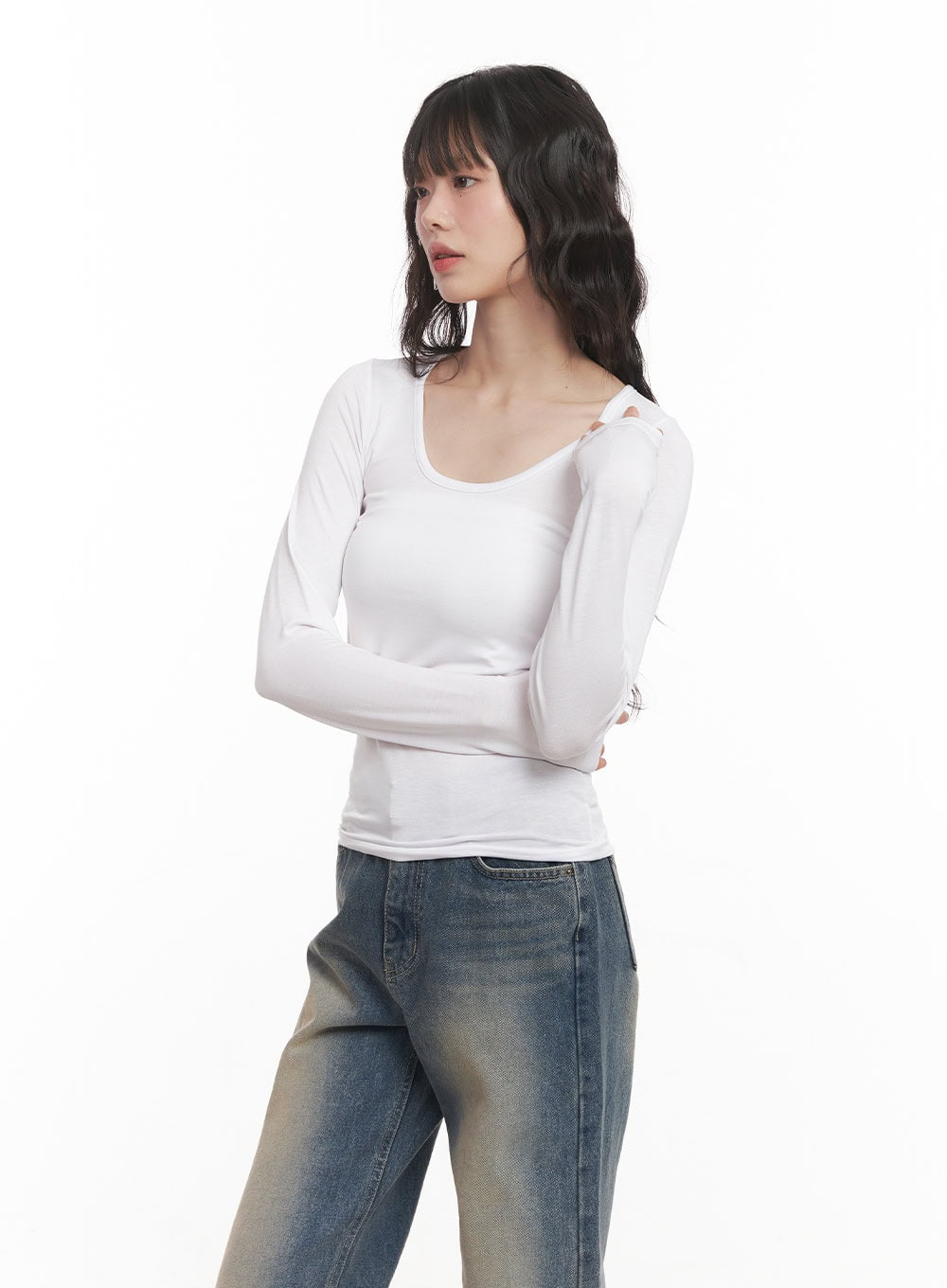 Essential U-Neck Long Sleeve Top CM519